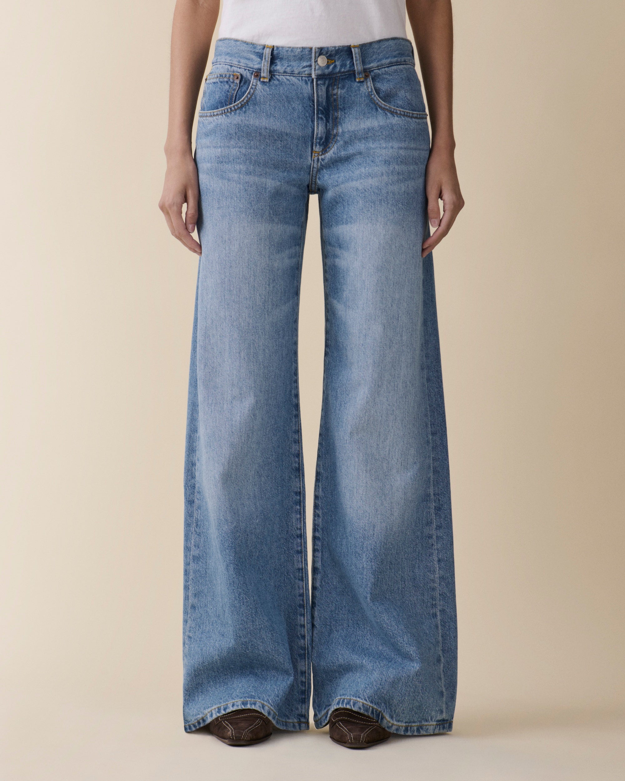 Women's Kyoto Blue Low-Rise Flare Jeans - Jeanerica