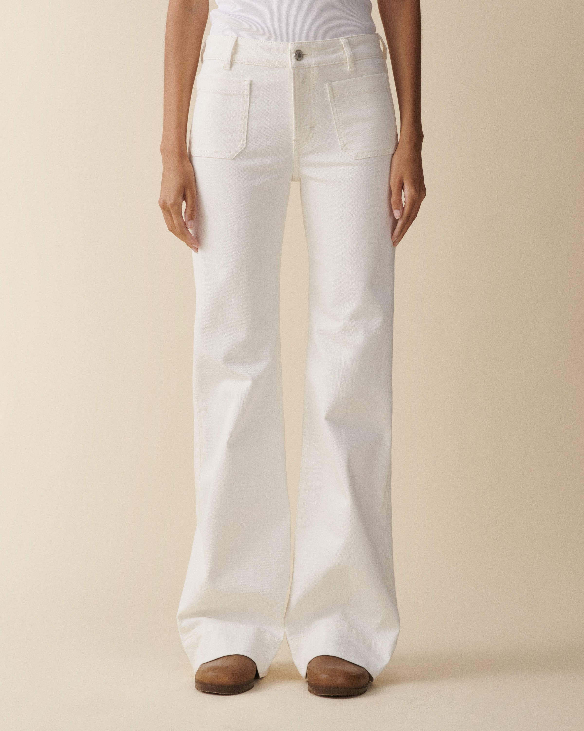 Women's St Monica Low-Rise Flare Jeans Natural White - Jeanerica