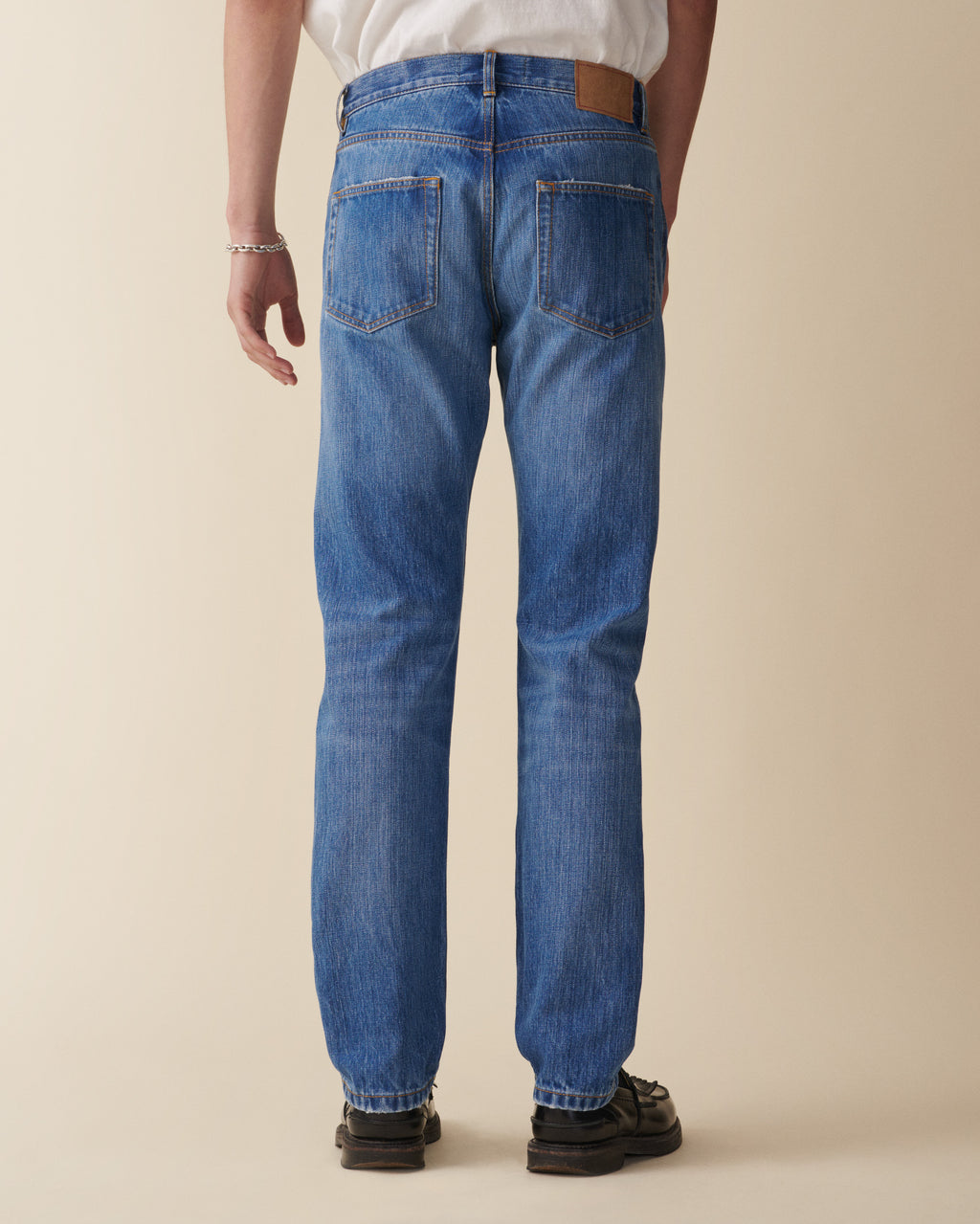 TM005 Tapered Ring Spun Mid Blue