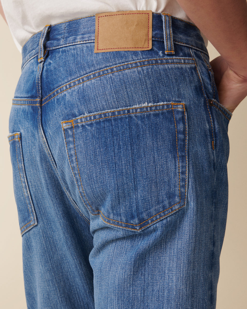 TM005 Tapered Ring Spun Mid Blue