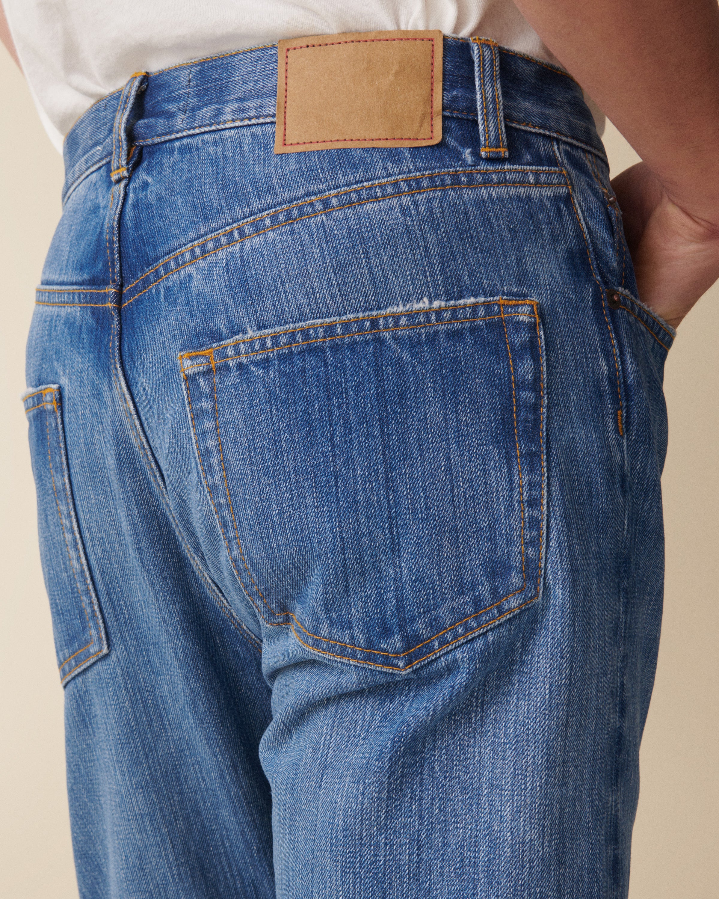 TM005 Tapered Ring Spun Mid Blue