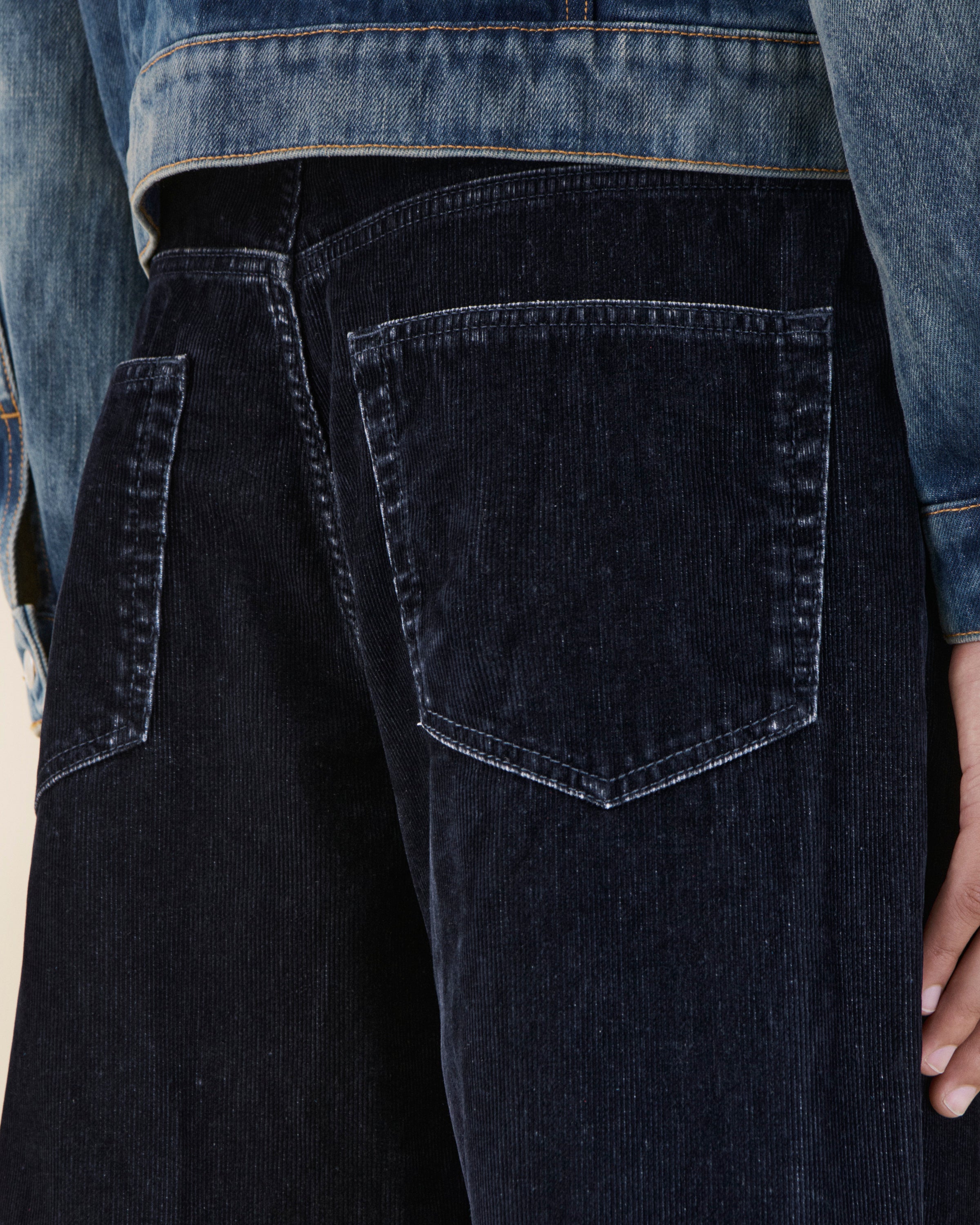 Vega Blue Flock Corduroy