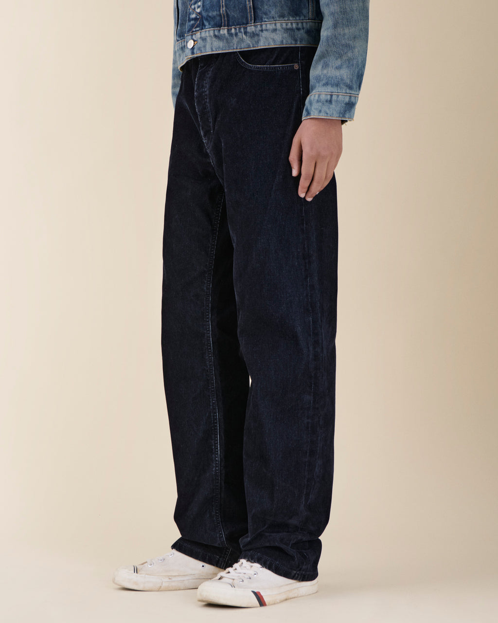 Vega Blue Flock Corduroy