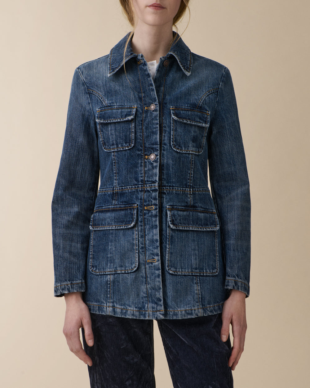 Agnes Dark Blue Righe