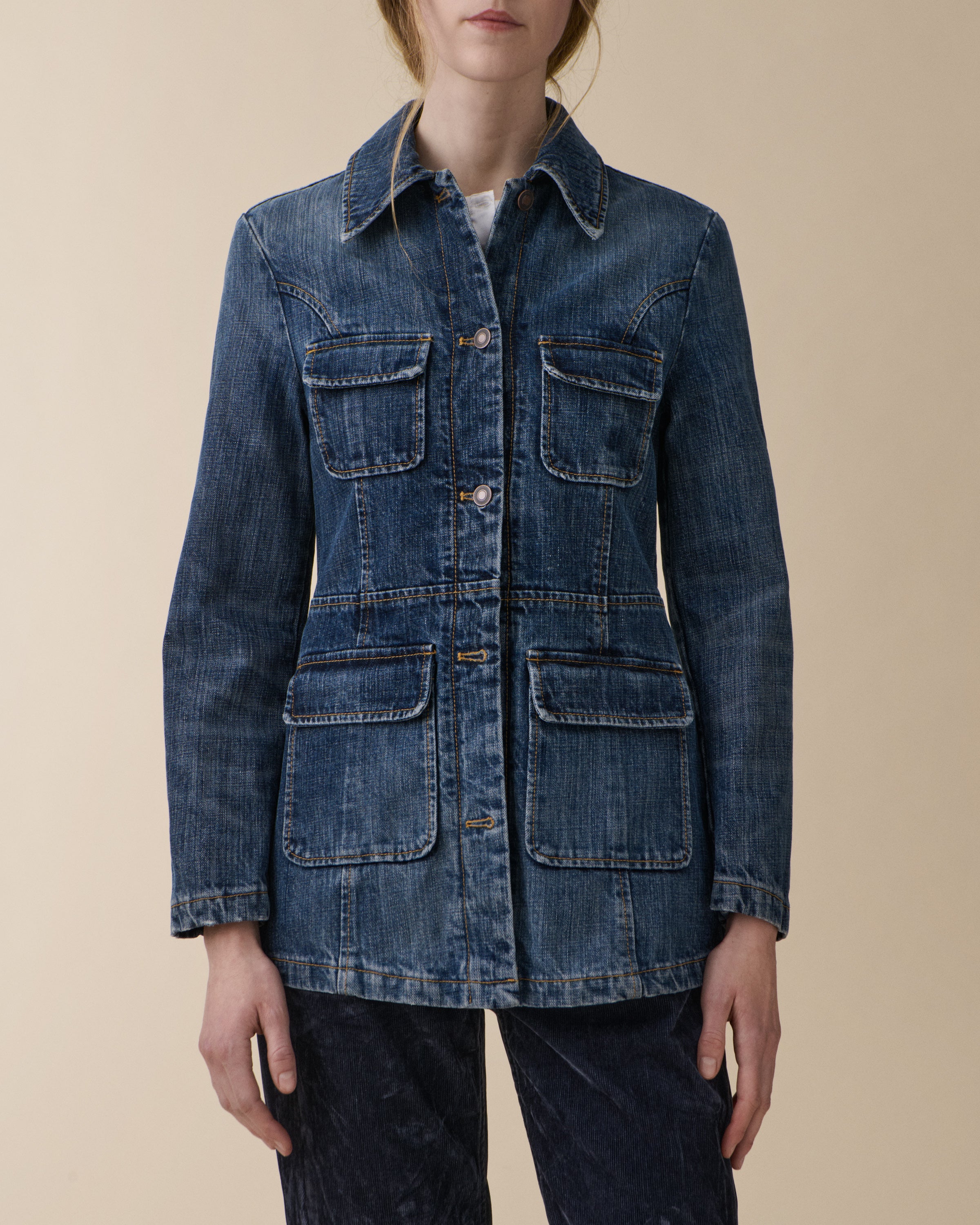 Agnes Dark Blue Righe