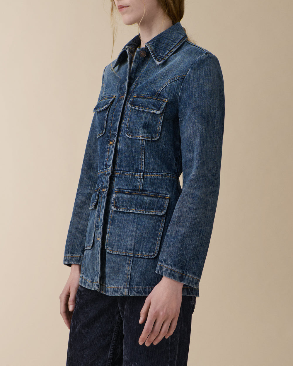 Agnes Dark Blue Righe