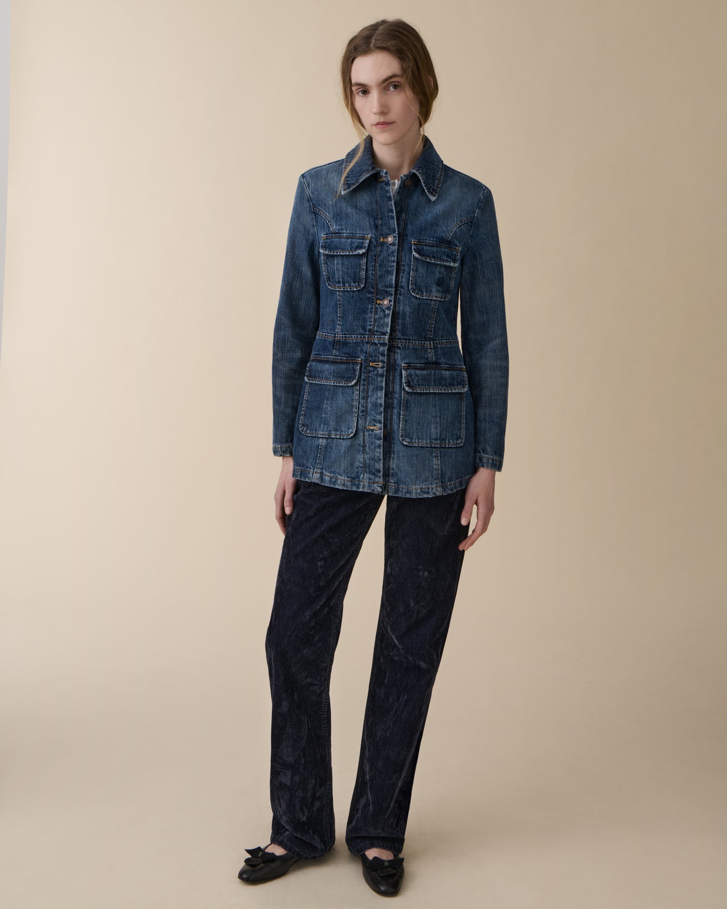 Agnes Dark Blue Righe