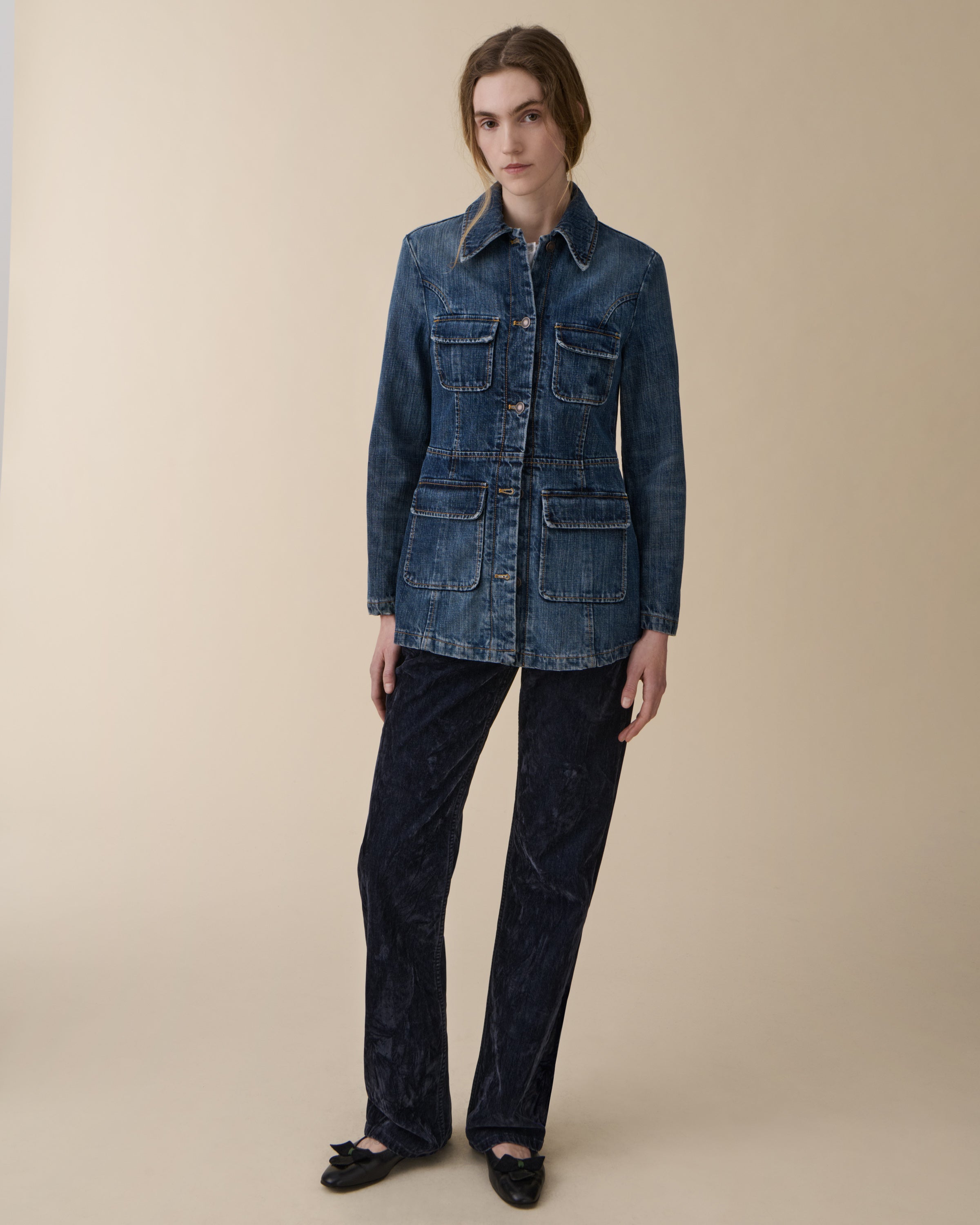 Agnes Dark Blue Righe