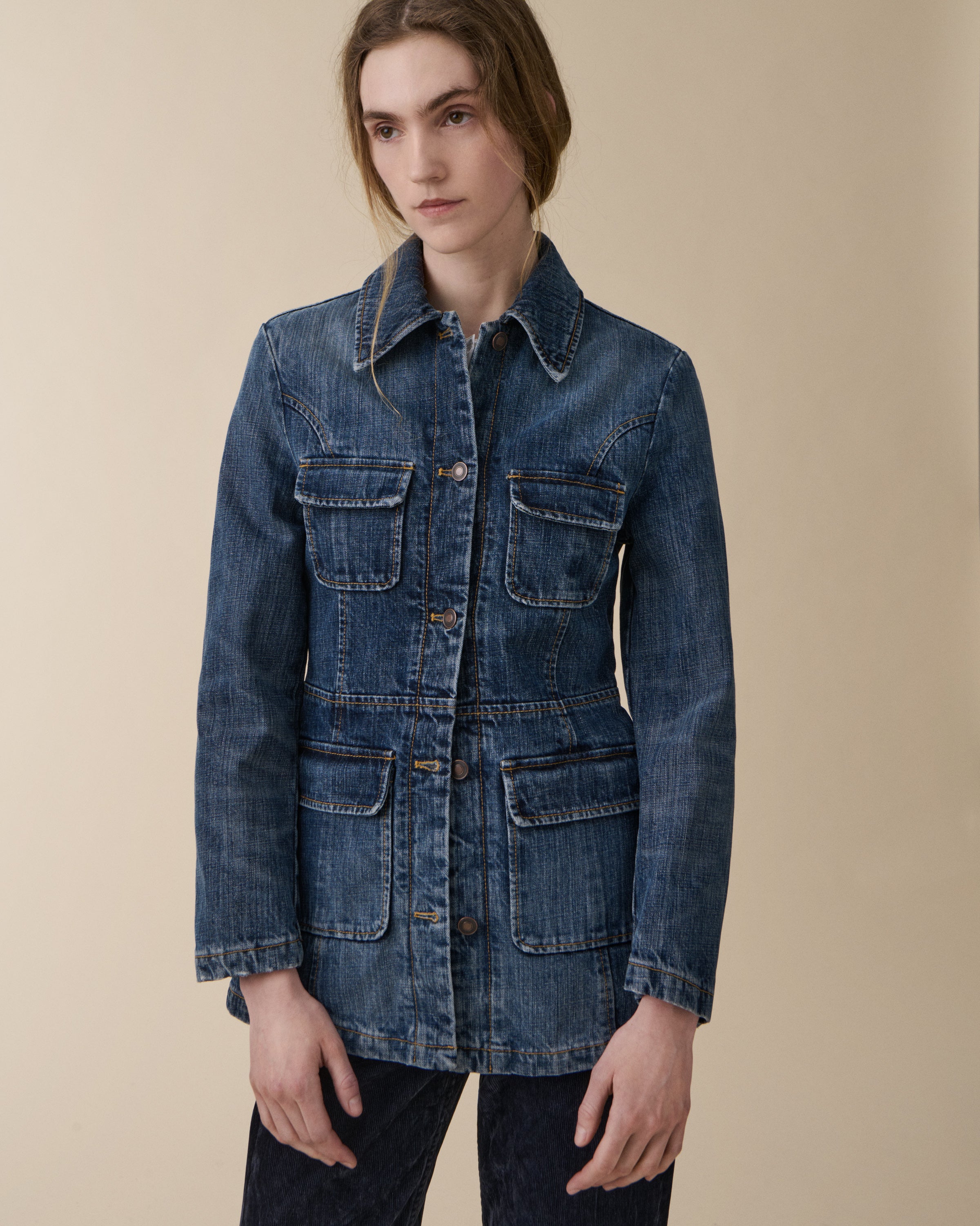 Agnes Dark Blue Righe