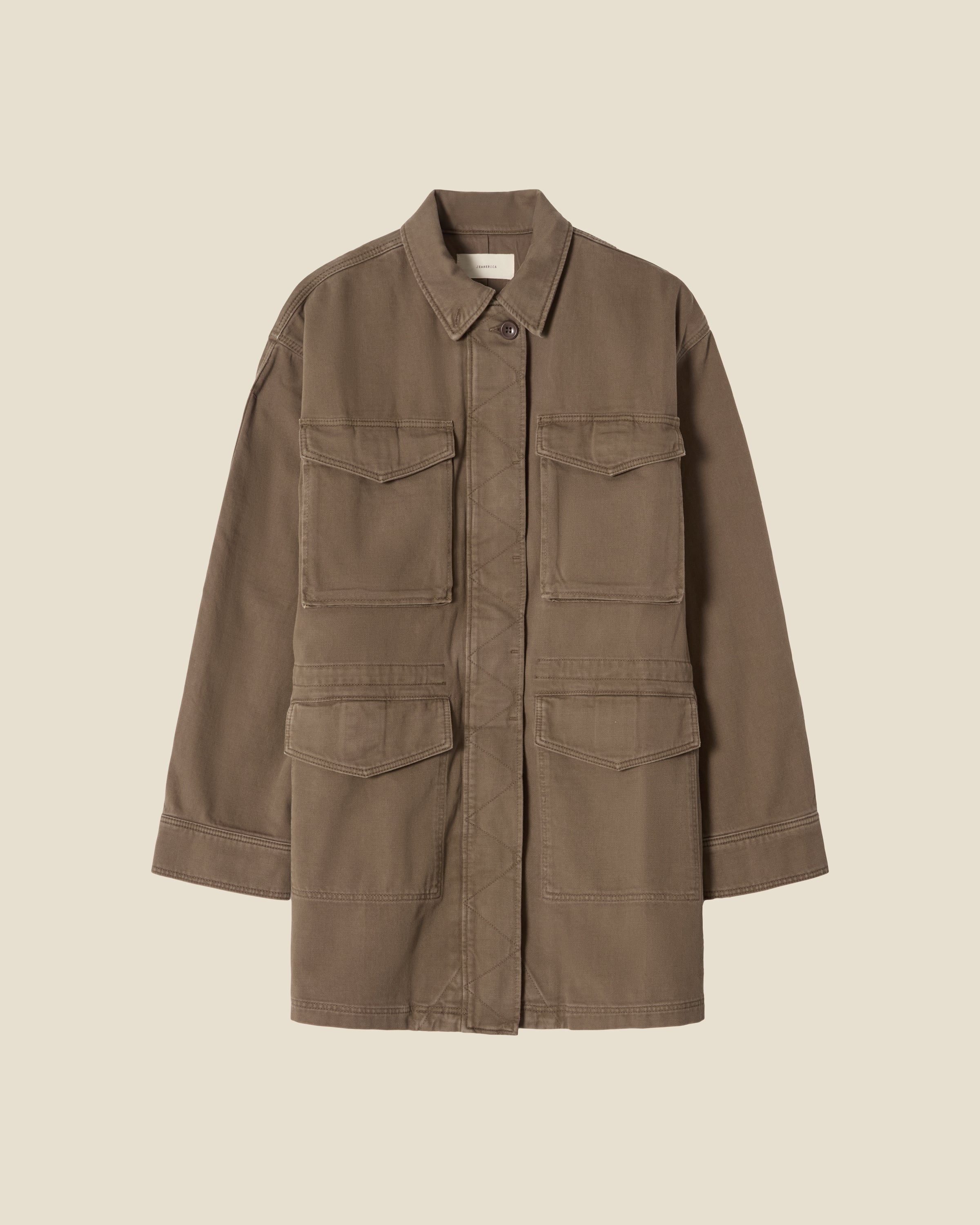 Alexa Khaki Green flat (beige background)
