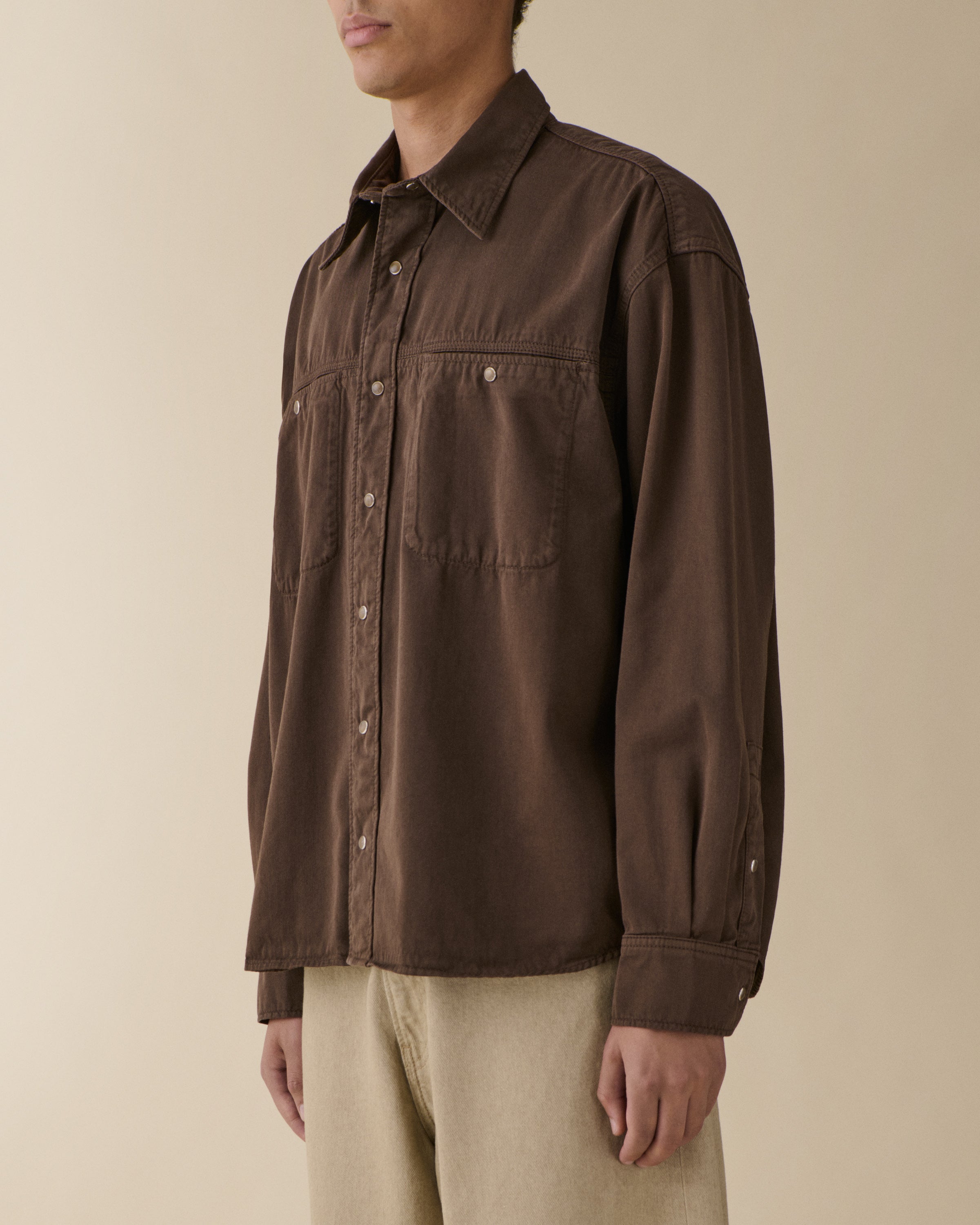 Men's André Deep Brown Worker Shirt - Jeanerica