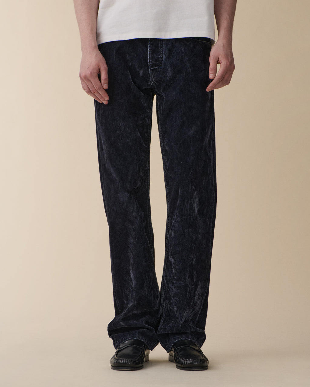 Arrow Blue Grey Flock Corduroy