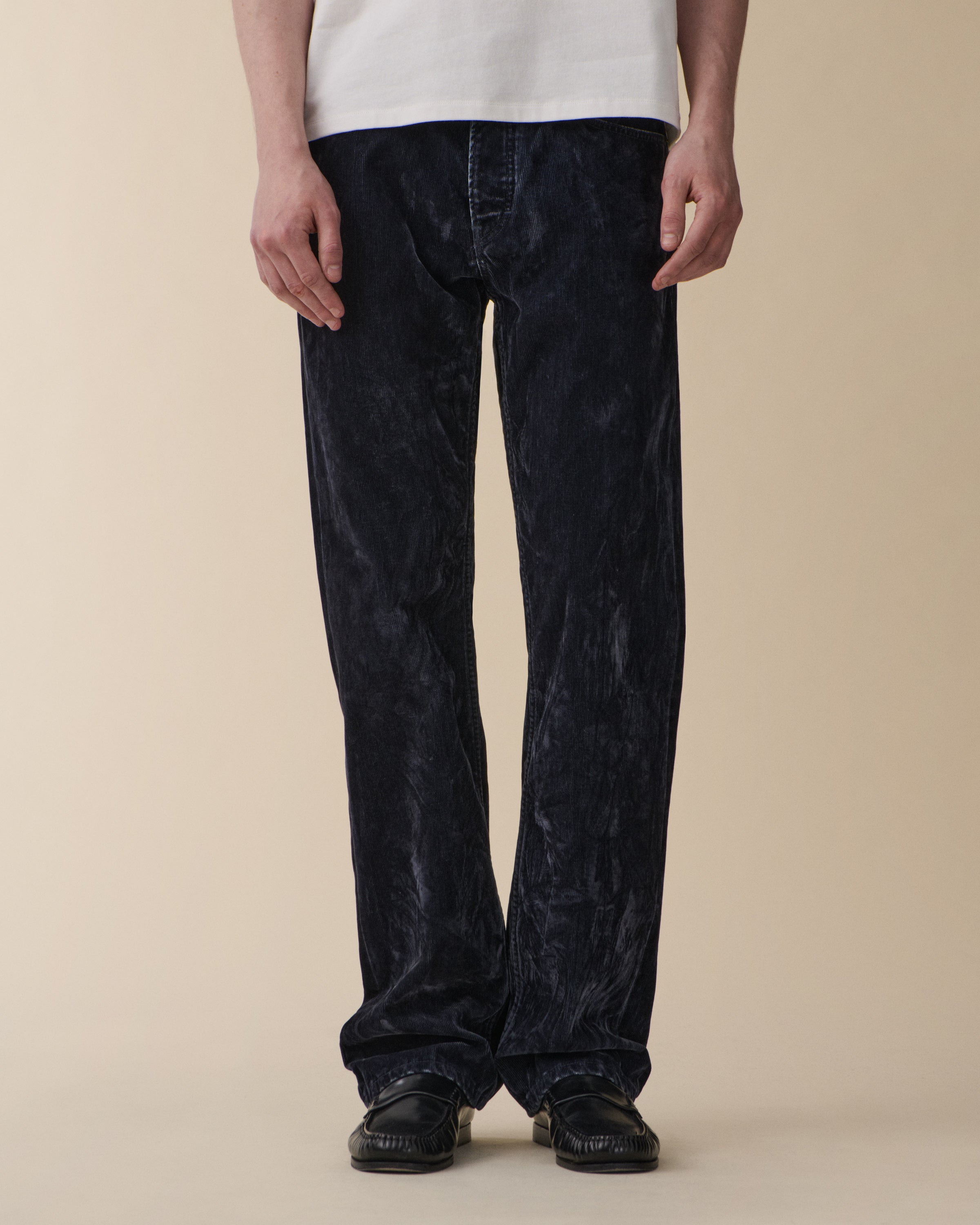Arrow Blue Grey Flock Corduroy