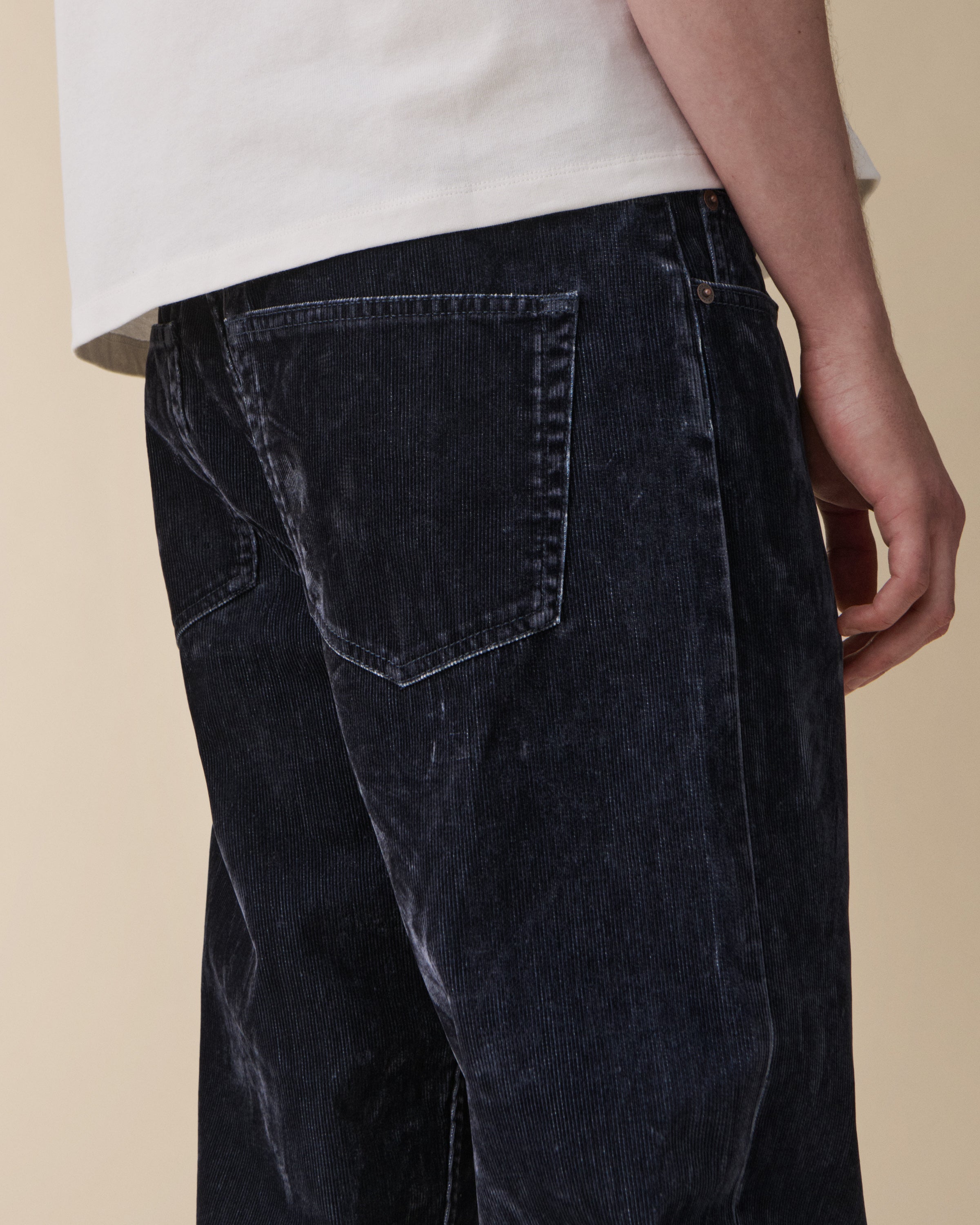 Arrow Blue Grey Flock Corduroy