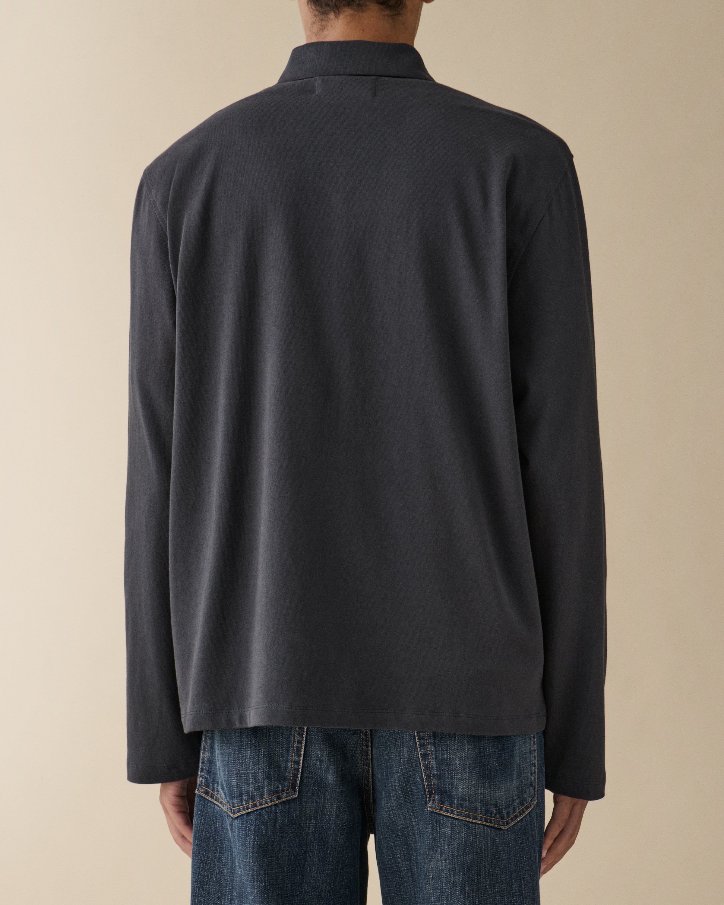 Men's Bosie Blue Grey Zipped Jersey Cardigan - Jeanerica