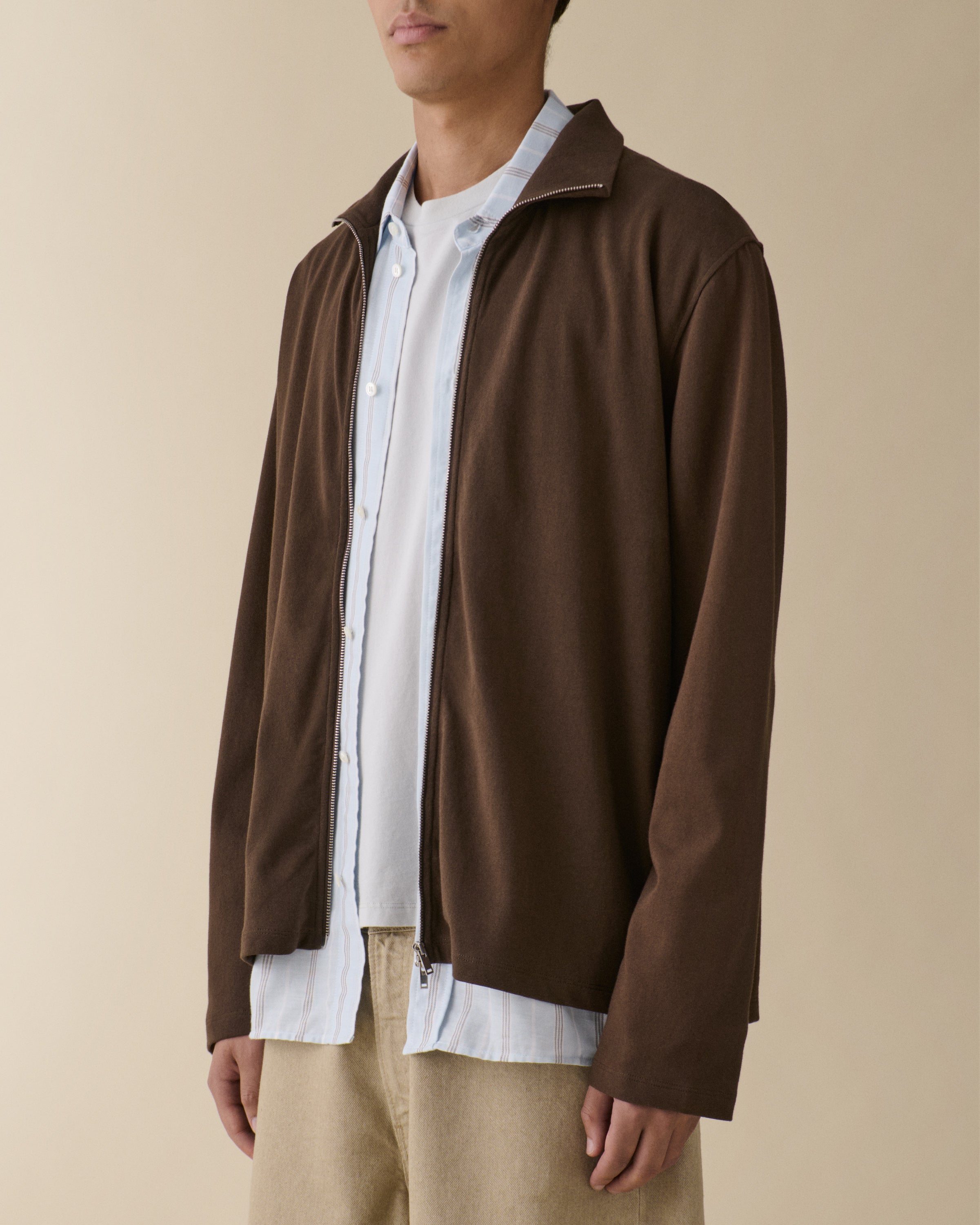 Men's Bosie Deep Brown Jersey Cardigan - Jeanerica