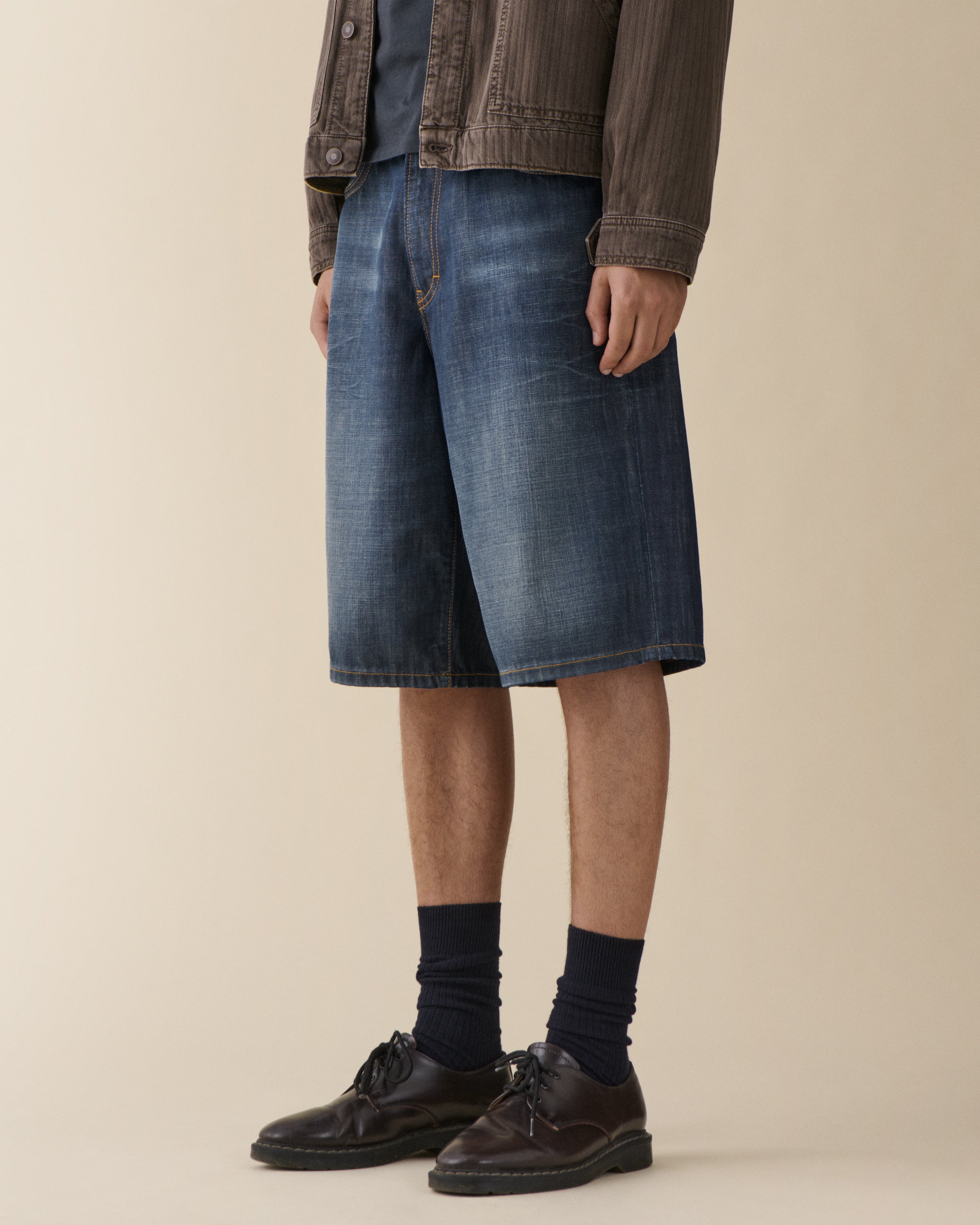 Brera Shorts Coated Indigo