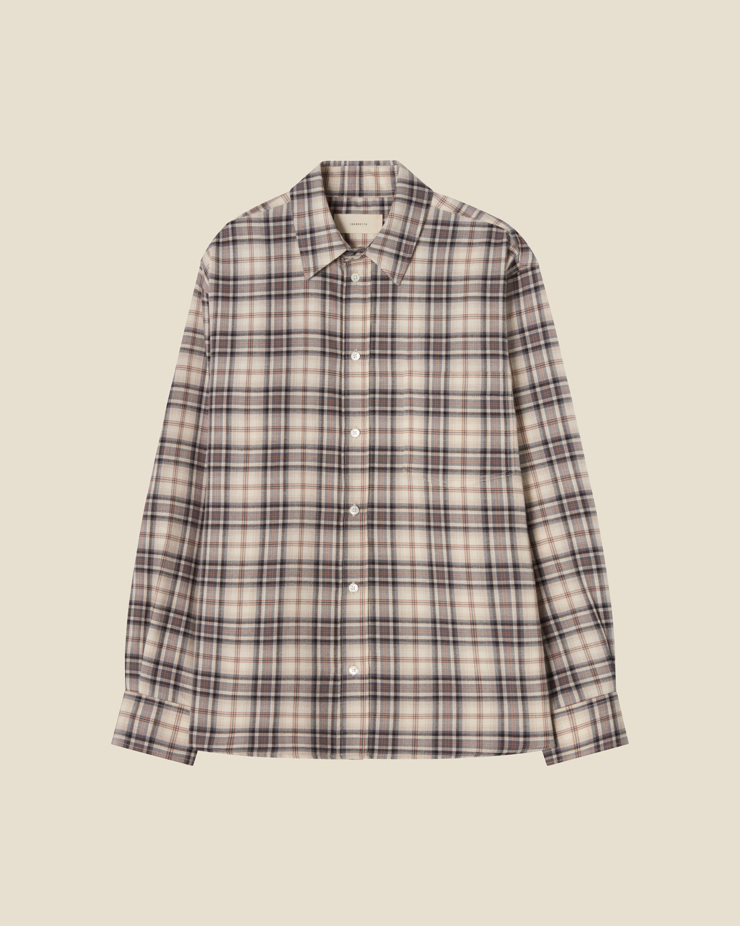 Byron Brown Flannel Check flat (beige background)