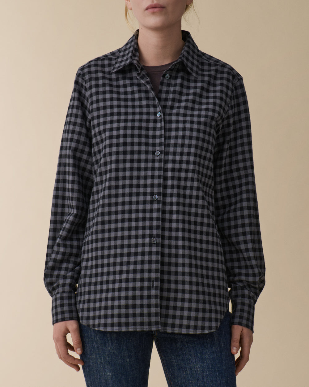 Elise Grey Black Flannel