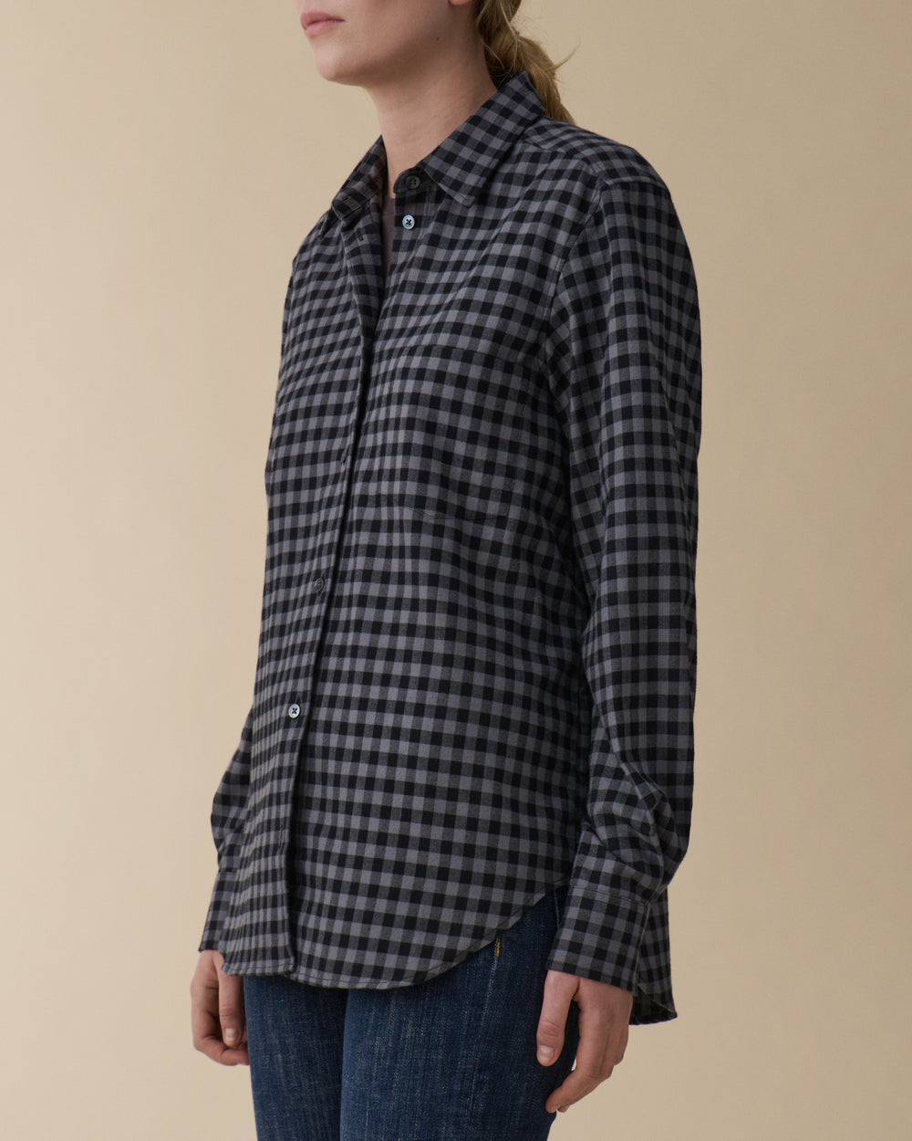 Elise Grey Black Flannel