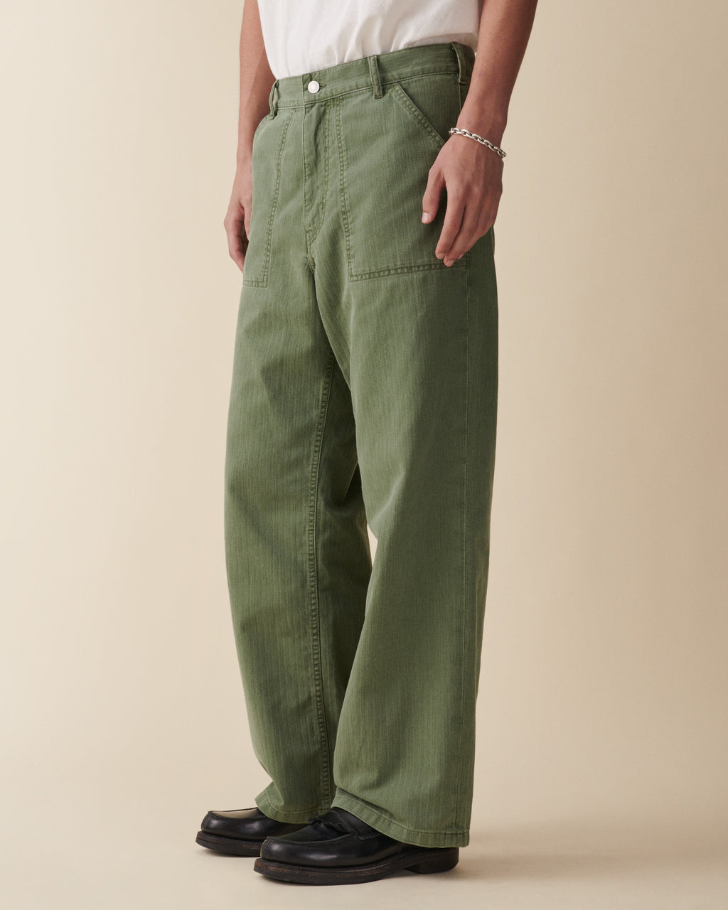 Genua Worker Chino Chevron Green