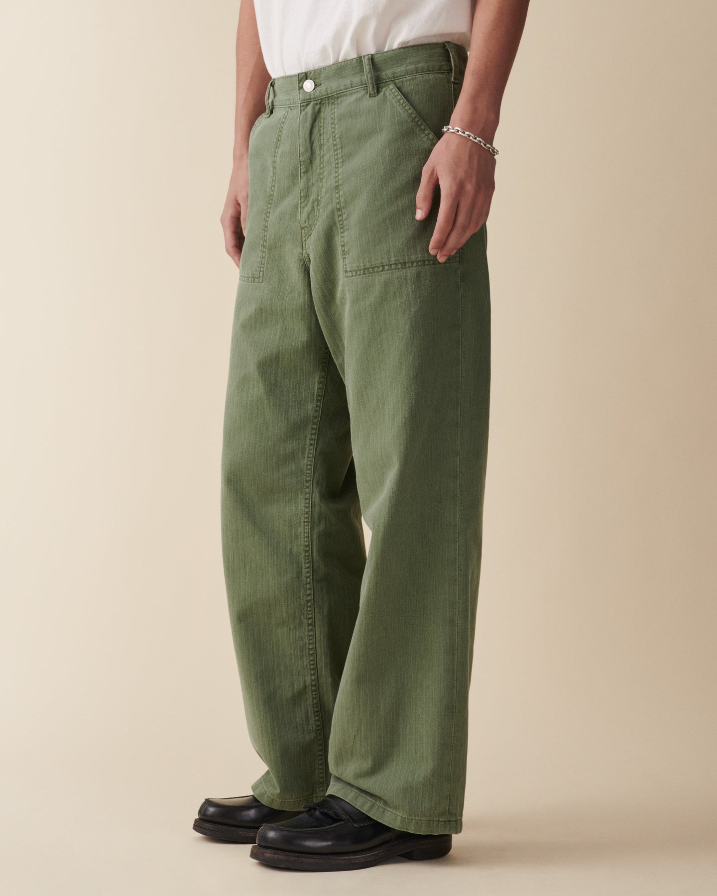 Genua Worker Chino Chevron Green