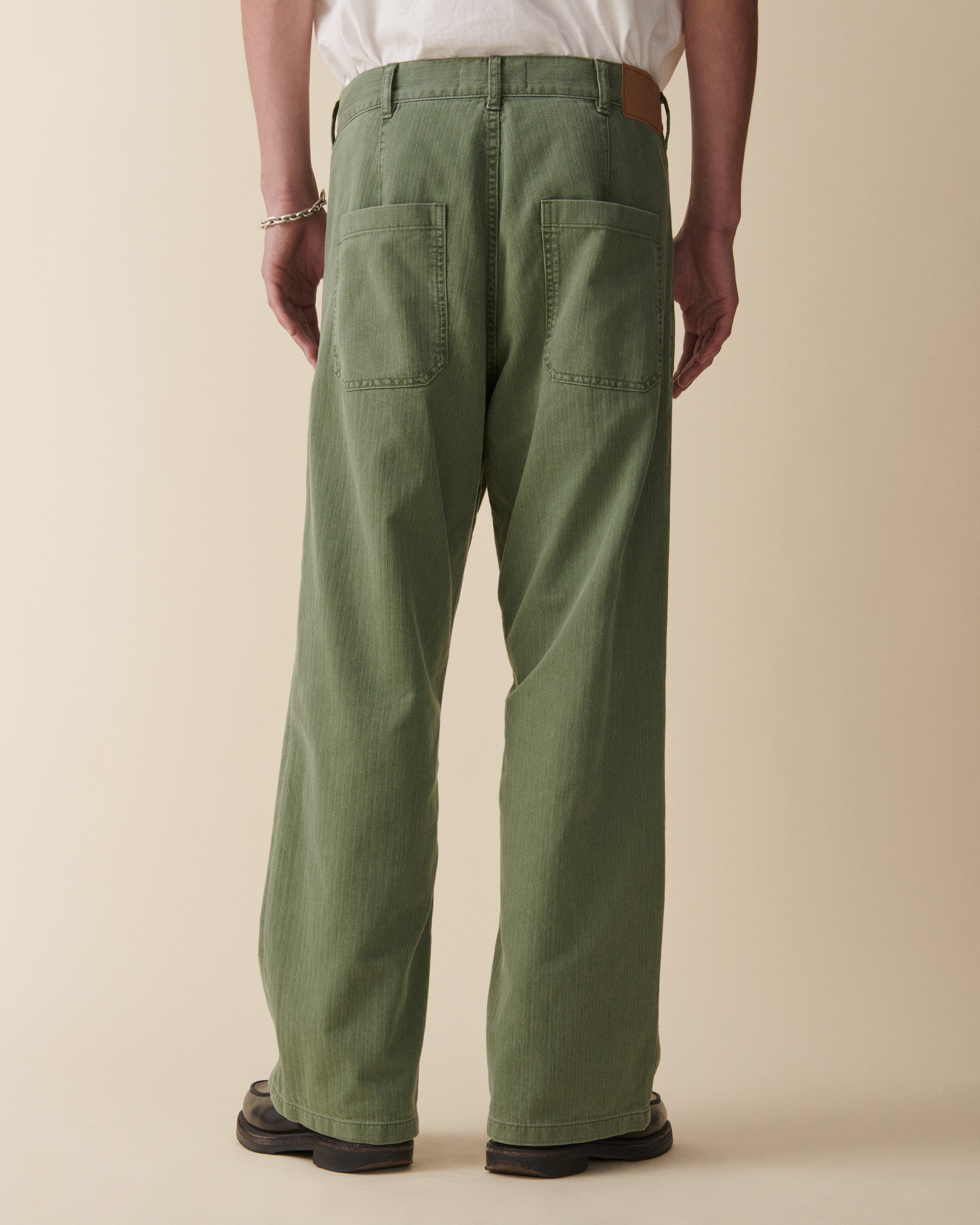 Genua Worker Chino Chevron Green