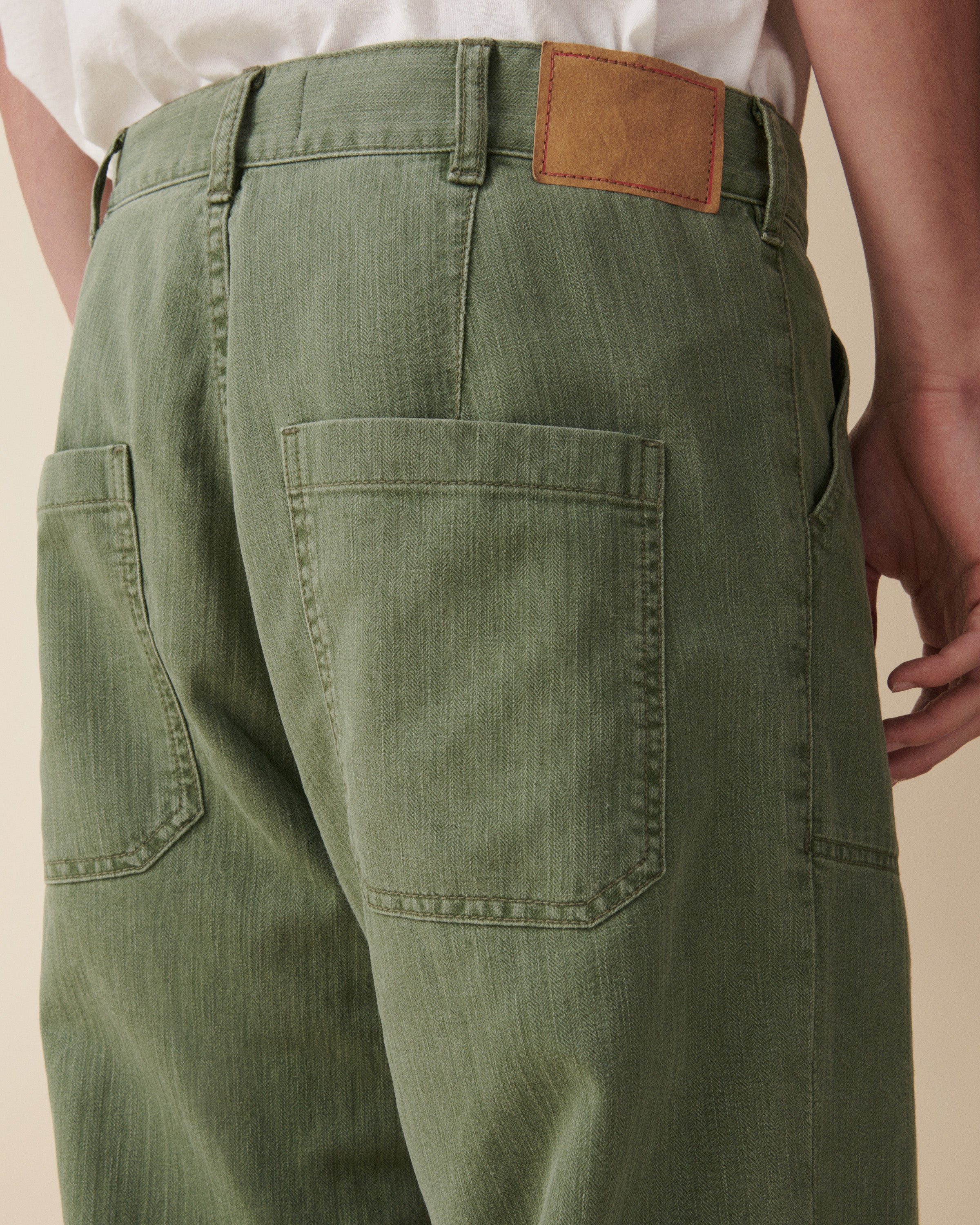 Genua Worker Chino Chevron Green