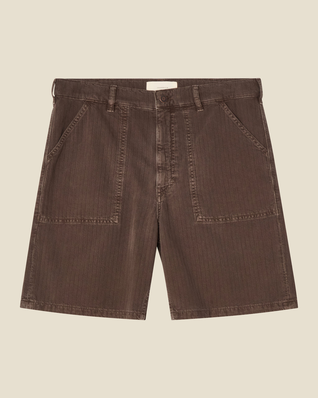 Genua Worker Chino Shorts Chevron Brown