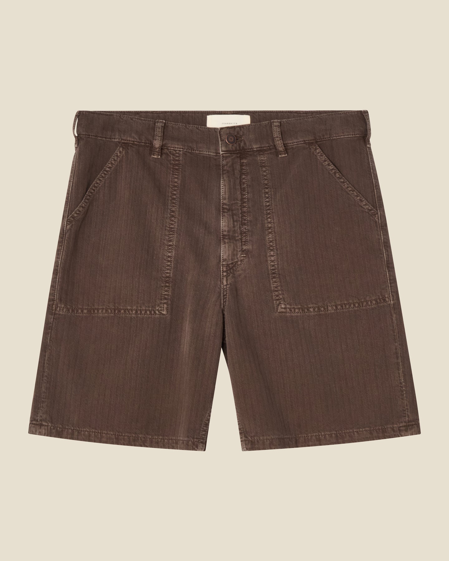 Genua Worker Chino Shorts Chevron Brown