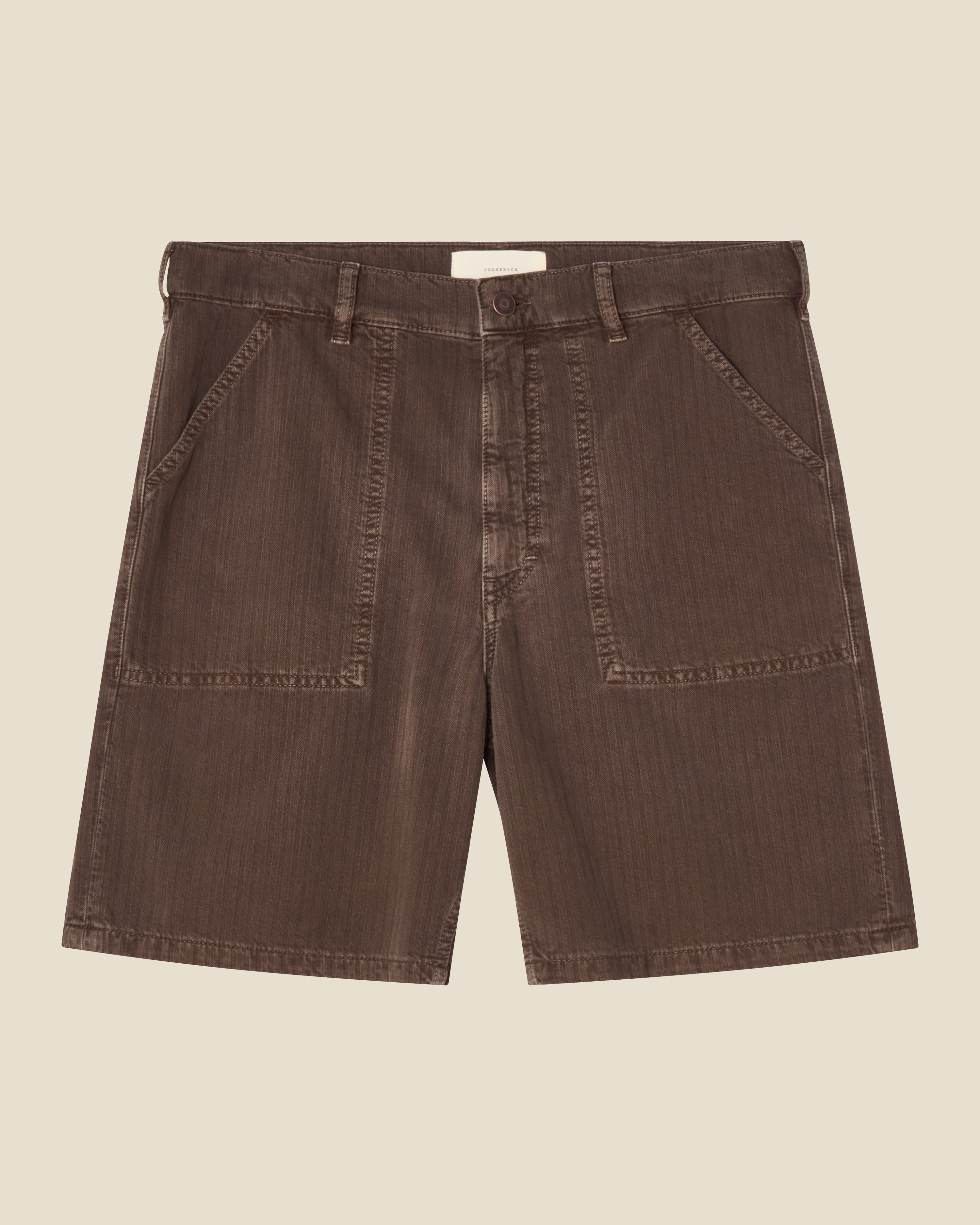 Genua Worker Chino Shorts Chevron Brown