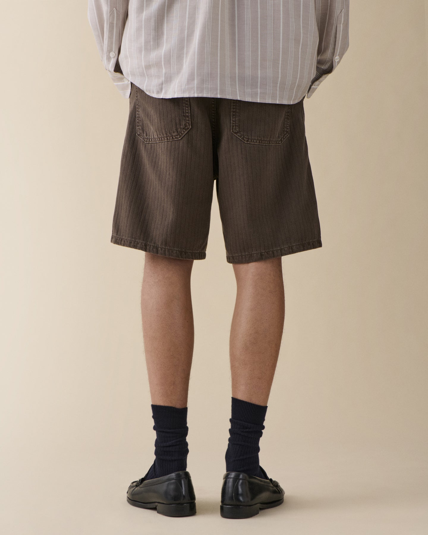 Genua Worker Chino Shorts Chevron Brown