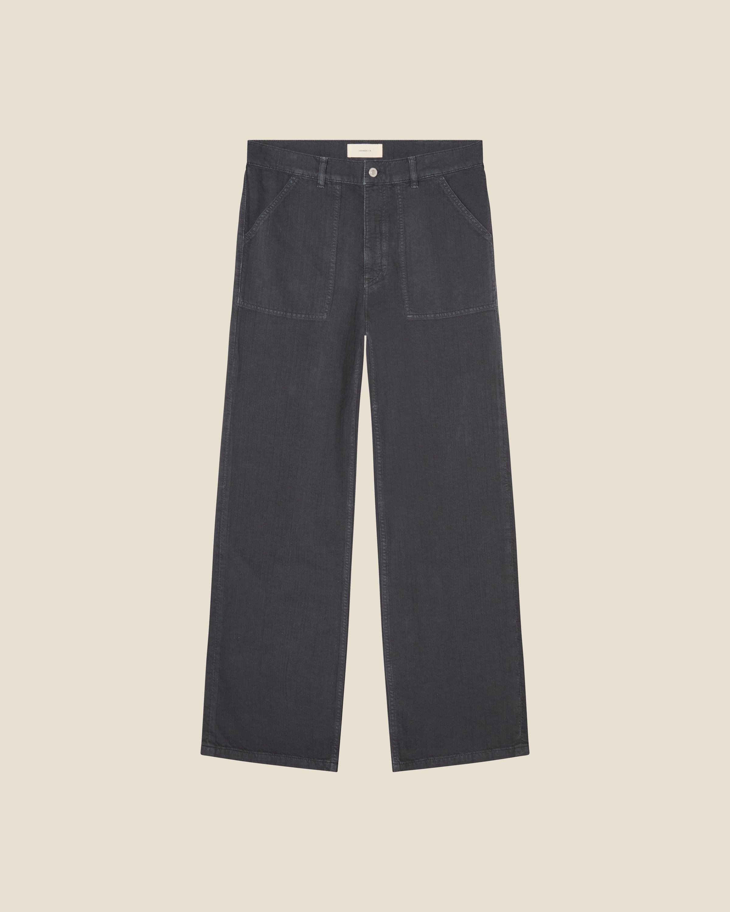 Genua Worker Chevron Anthracite flat (beige background)