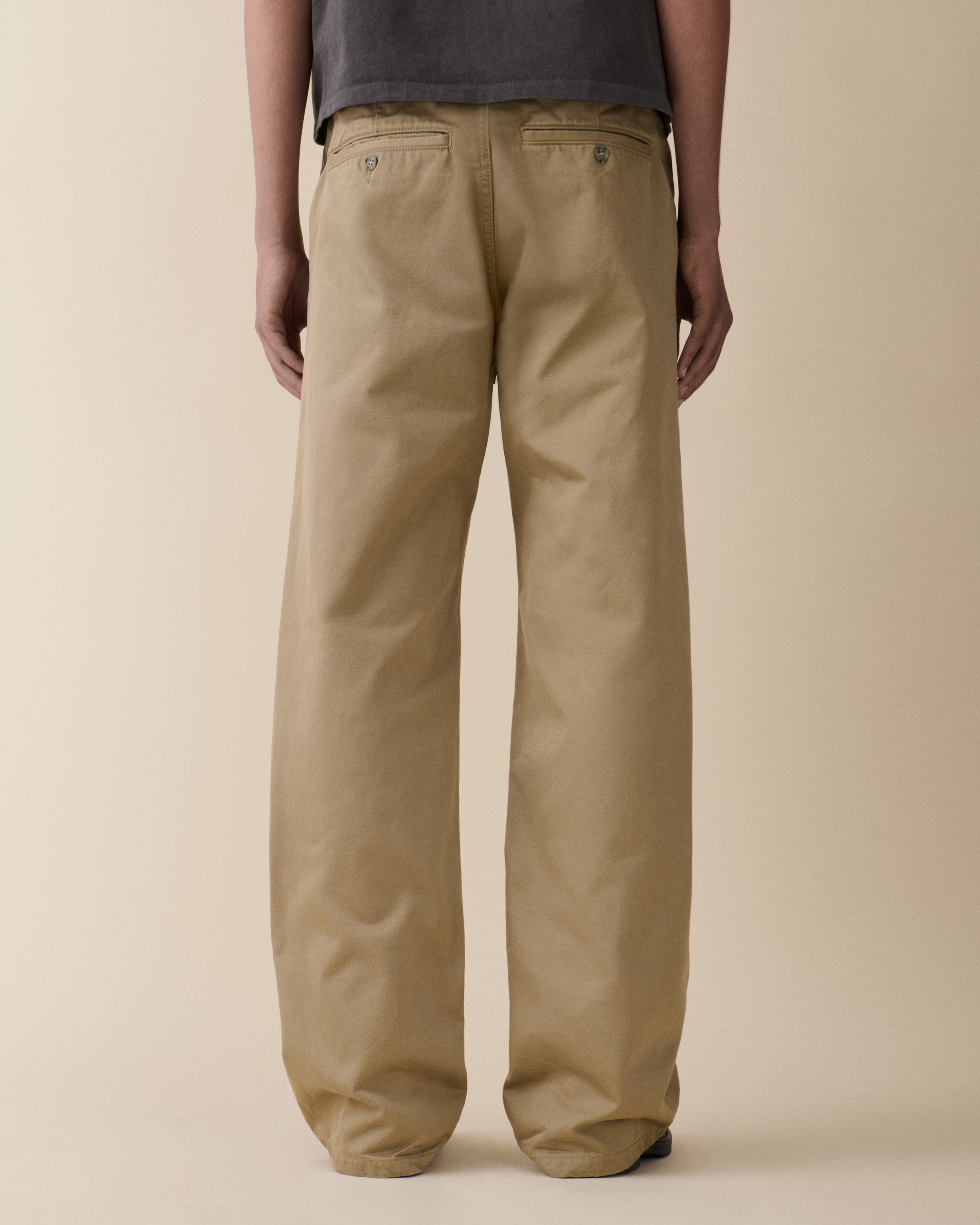パンツ WASHED HIGH WAIST CHINO PANTS BEIGE 36 Men's Genua Chino Beige - Jeanerica