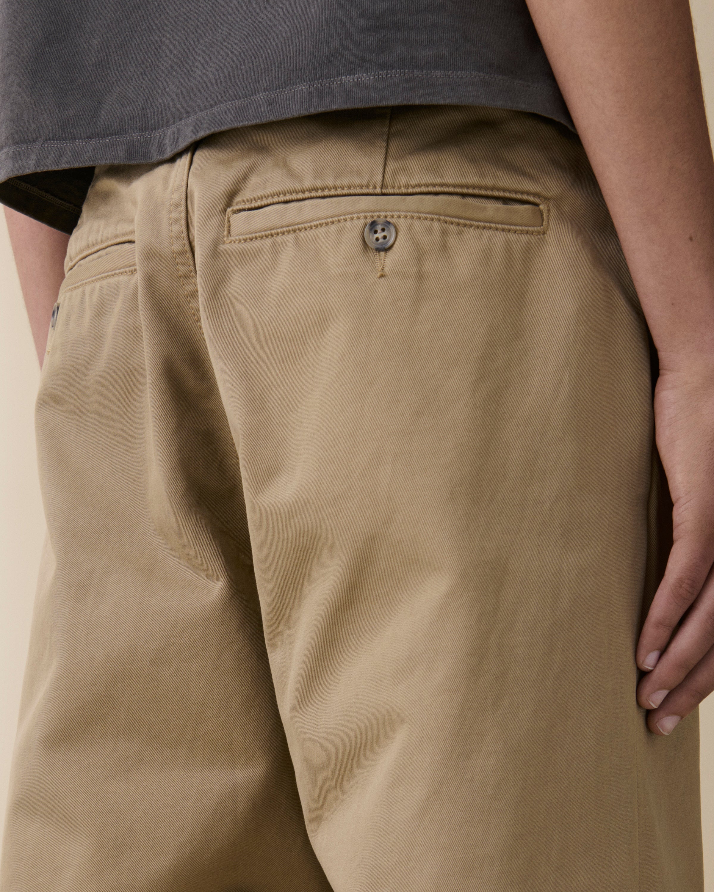 パンツ WASHED HIGH WAIST CHINO PANTS BEIGE 36 Men's Genua Chino Beige - Jeanerica