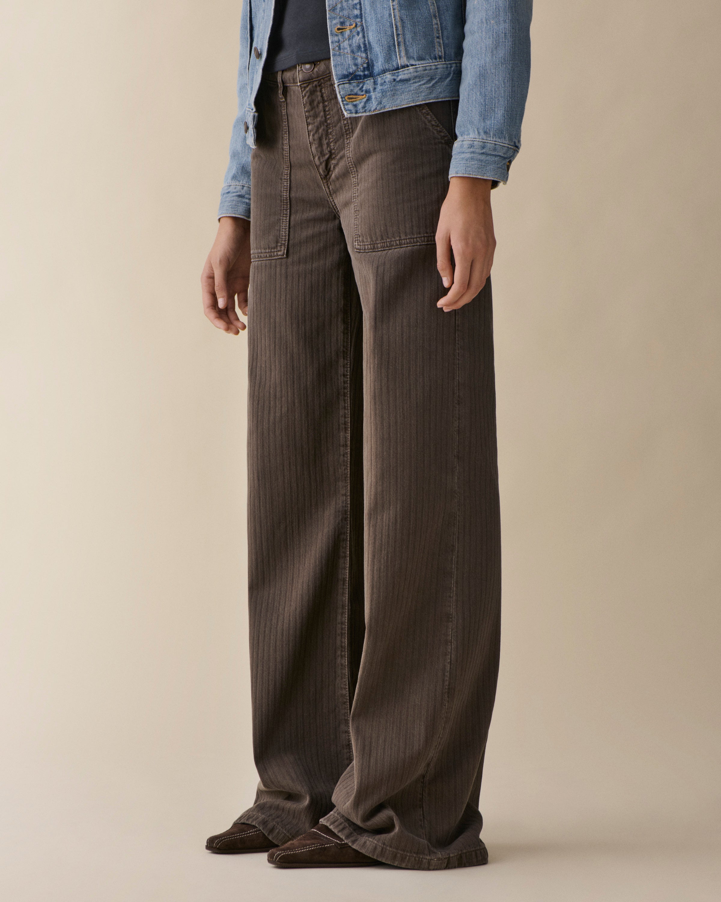 Women's Virgo Dark Blue Righe Jeans - Jeanerica