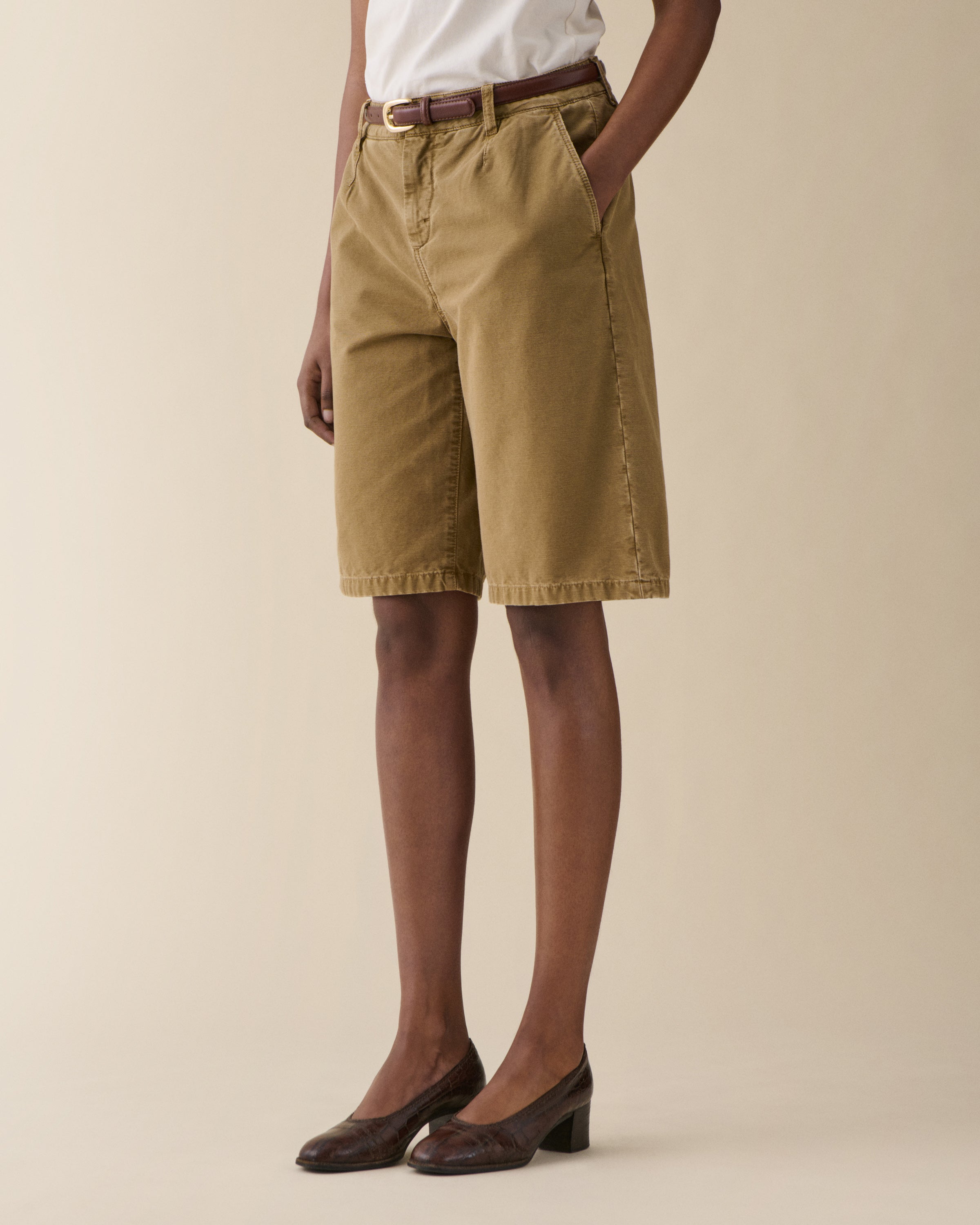 Hanne Shorts Khaki Beige Plié