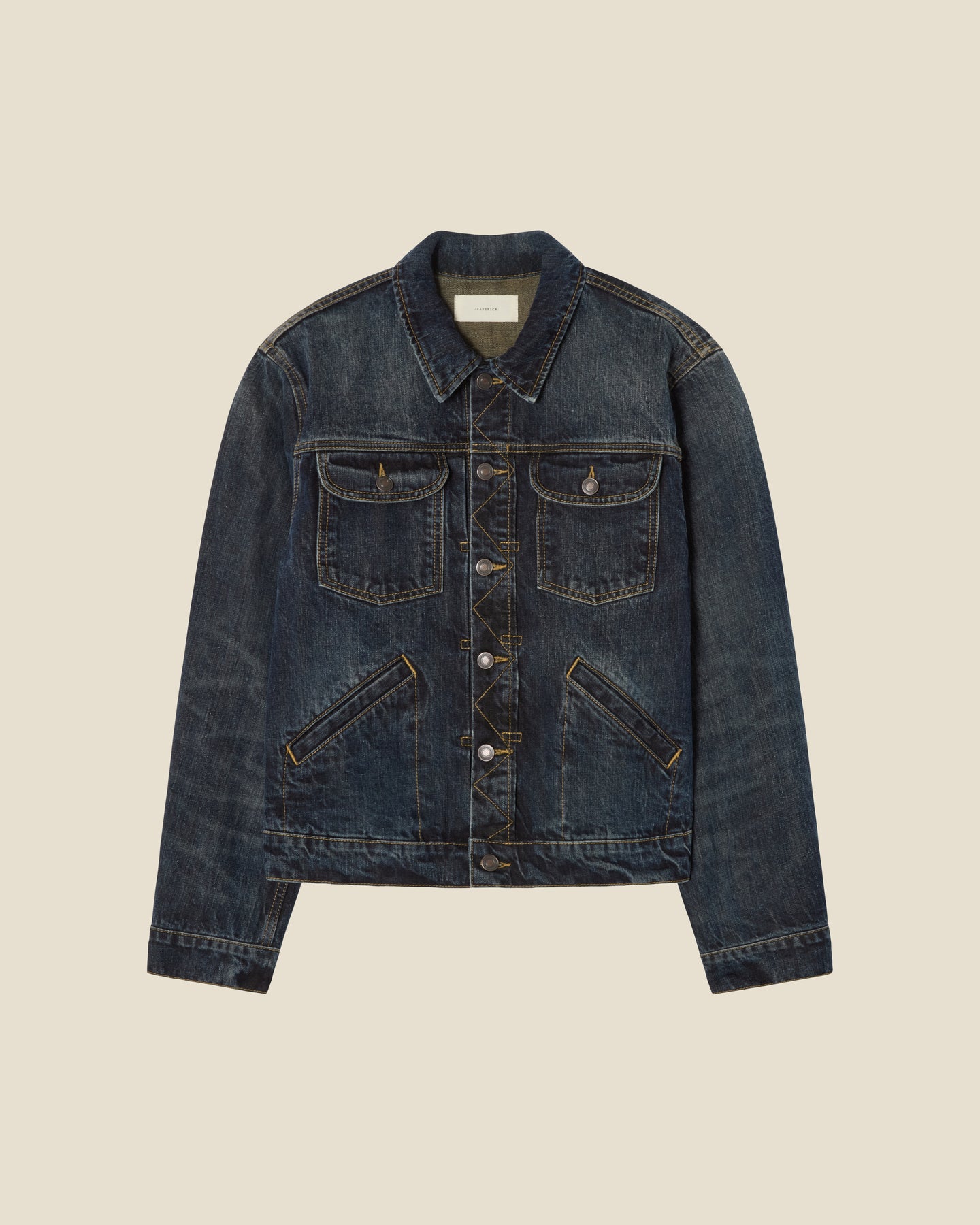 Jeff Honey Blue flat (beige background)