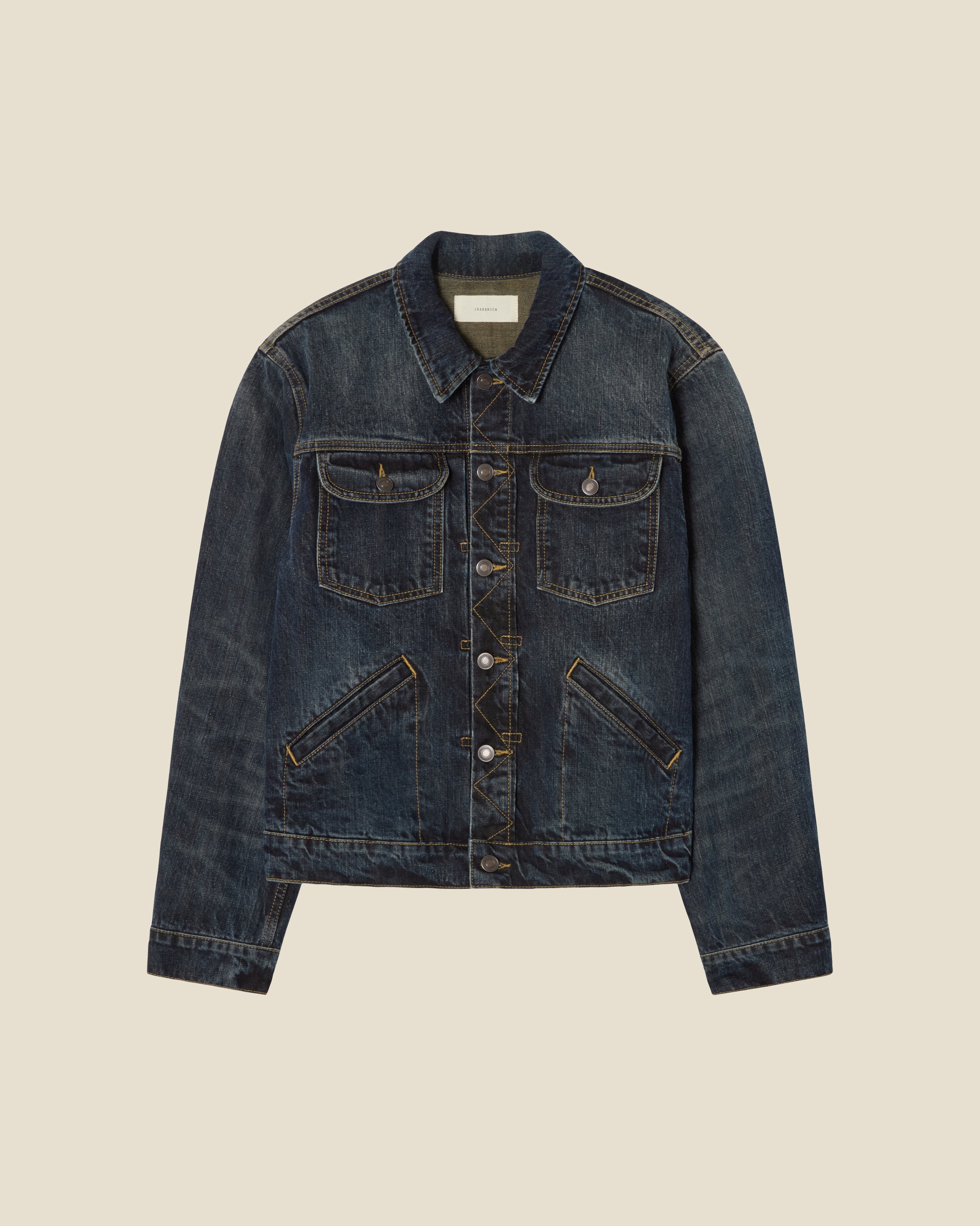 Jeff Honey Blue flat (beige background)