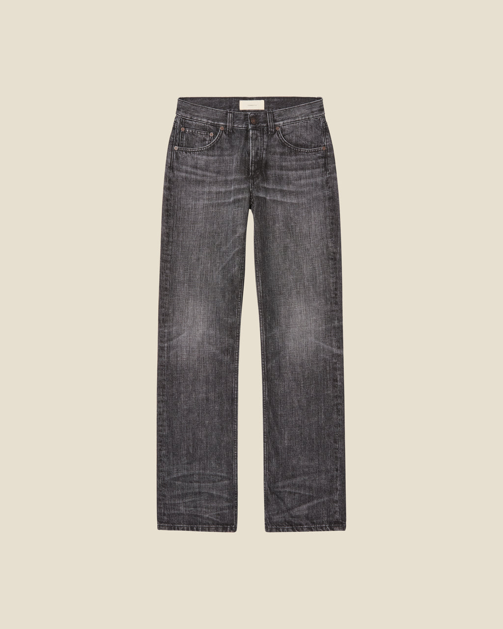 Kyoto Droit Black Righe flat (beige background)