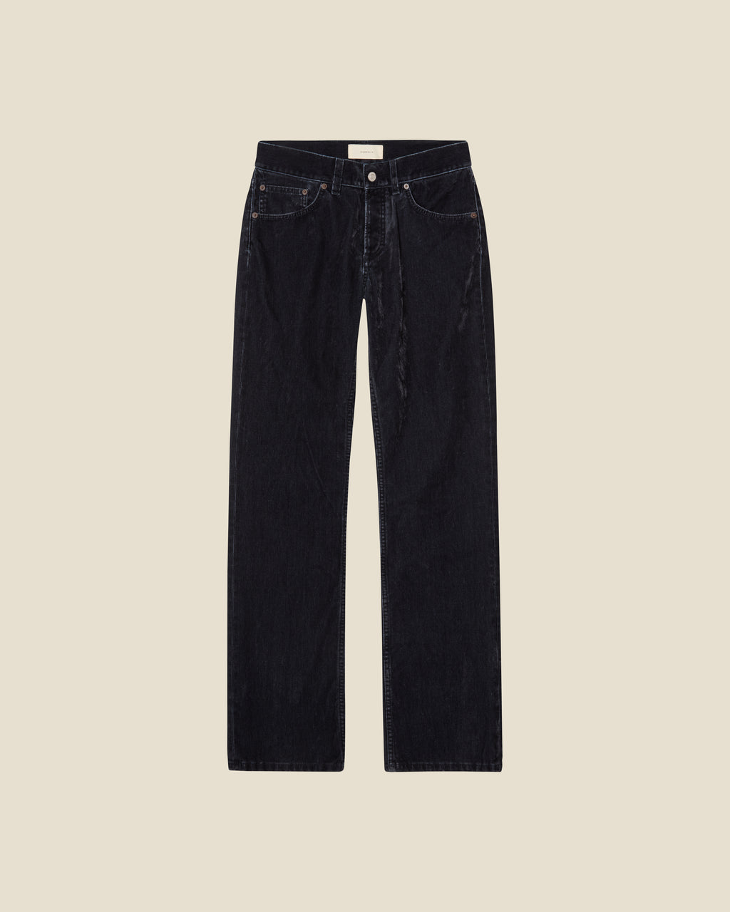 Kyoto Droit Blue Grey Flock Corduroy flat (beige background)