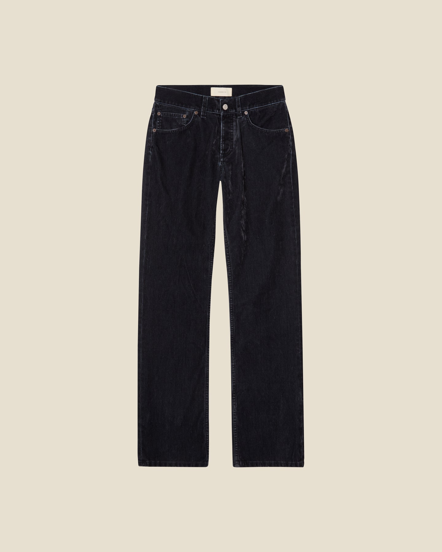 Kyoto Droit Blue Grey Flock Corduroy flat (beige background)