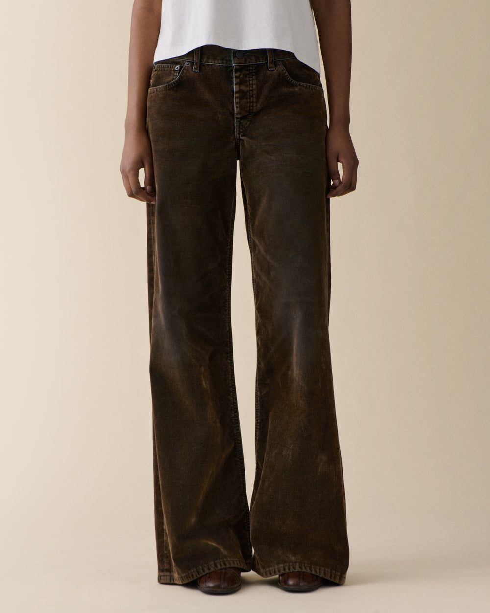 Kyoto Brown Flock Corduroy Usata