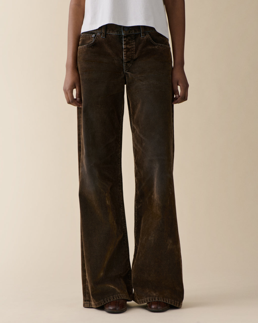 Kyoto Brown Flock Corduroy Usata