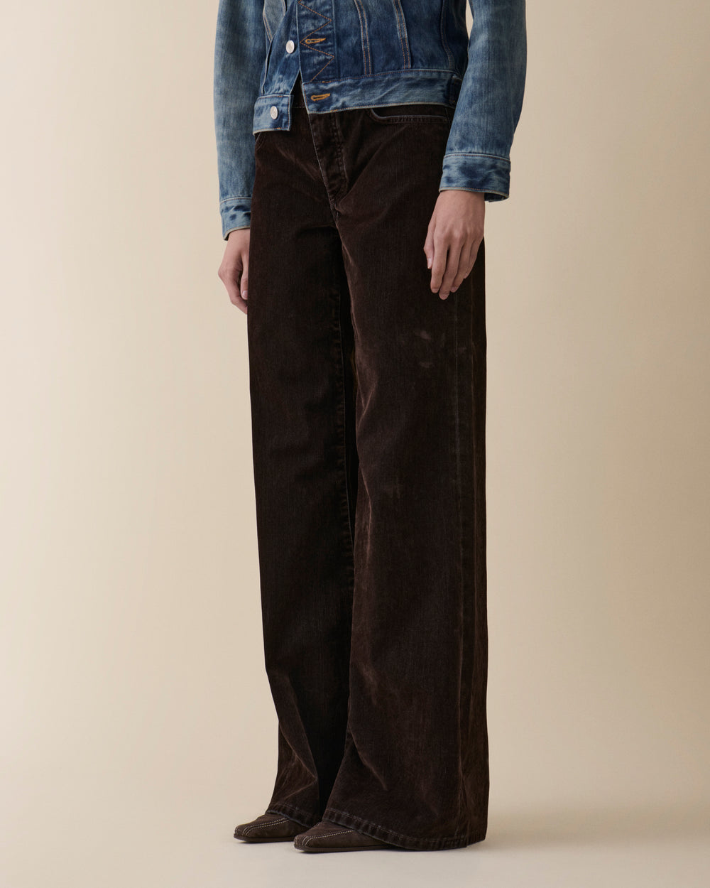 Kyoto Brown Flock Corduroy