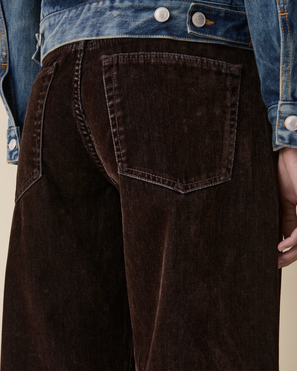 Kyoto Brown Flock Corduroy