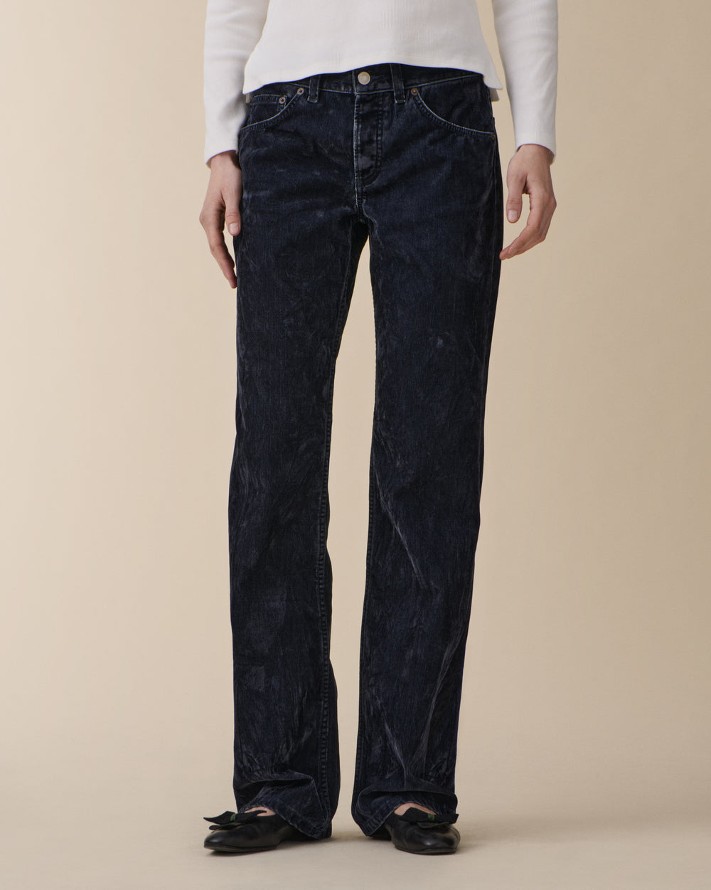 Kyoto Droit Blue Grey Flock Corduroy