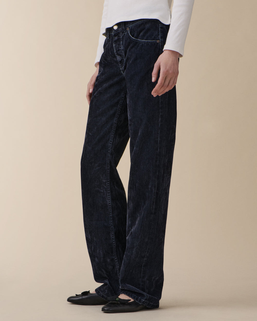 Kyoto Droit Blue Grey Flock Corduroy