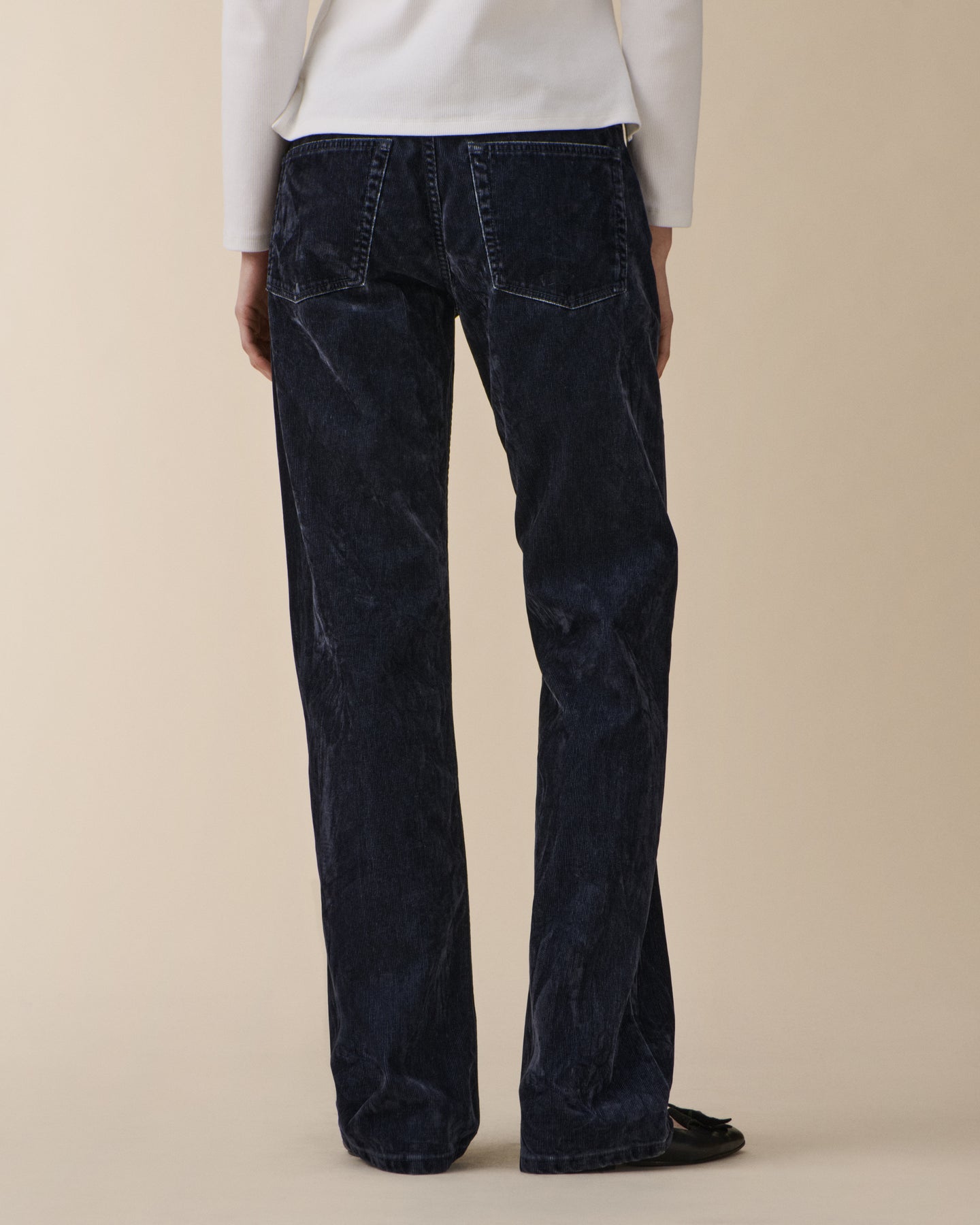 Kyoto Droit Blue Grey Flock Corduroy