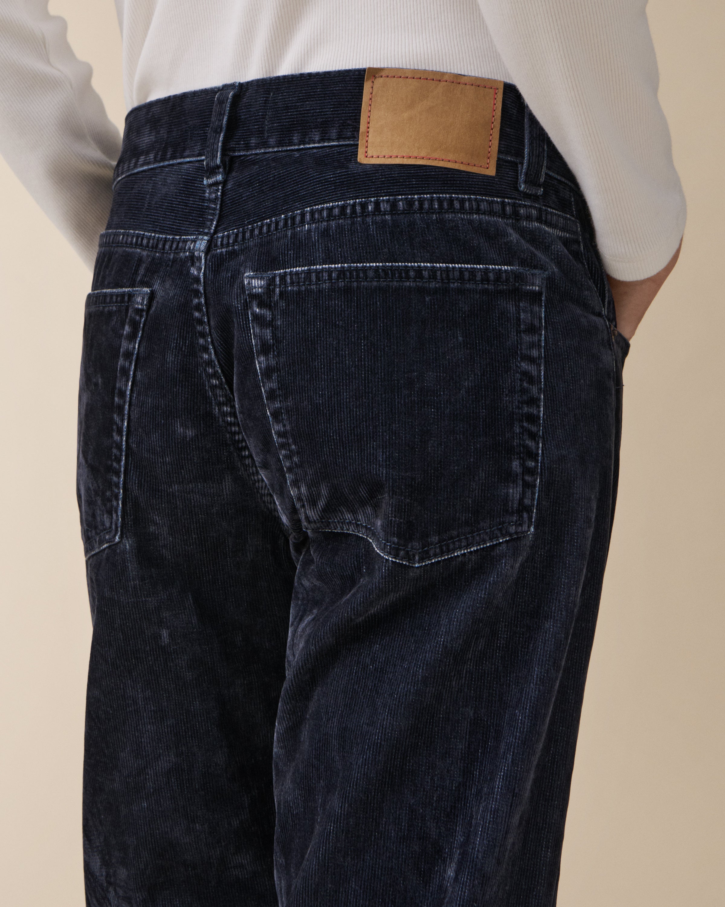 Kyoto Droit Blue Grey Flock Corduroy